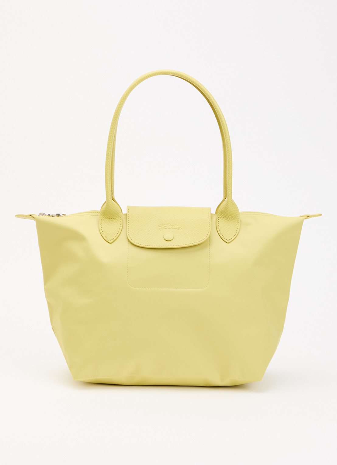 Longchamp Le pliage One schoudertas M met details van leer - voorkant lindegroen