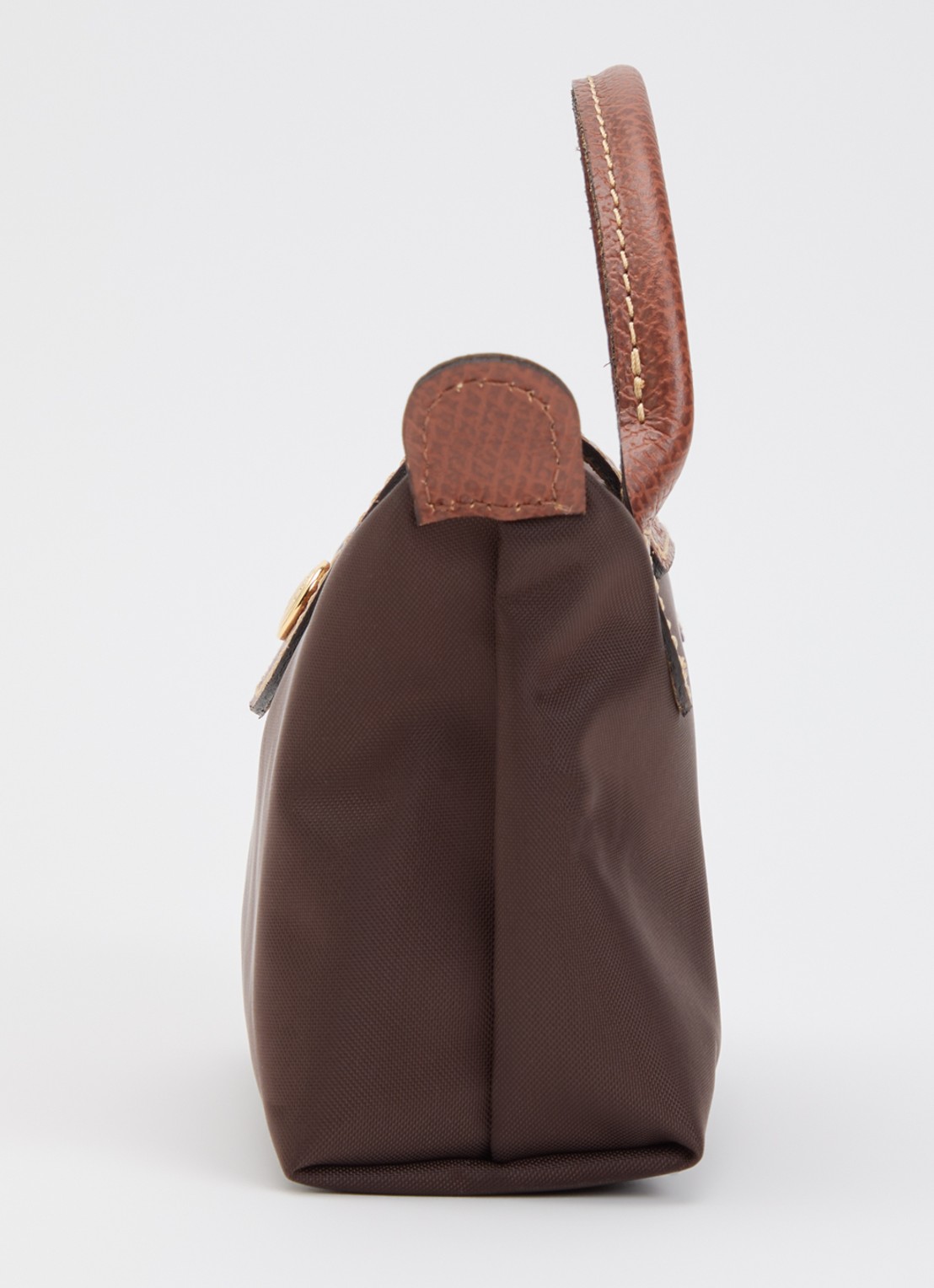 Longchamp Le Pliage Orginal handtas met leren details - detail 4 donkerbruin