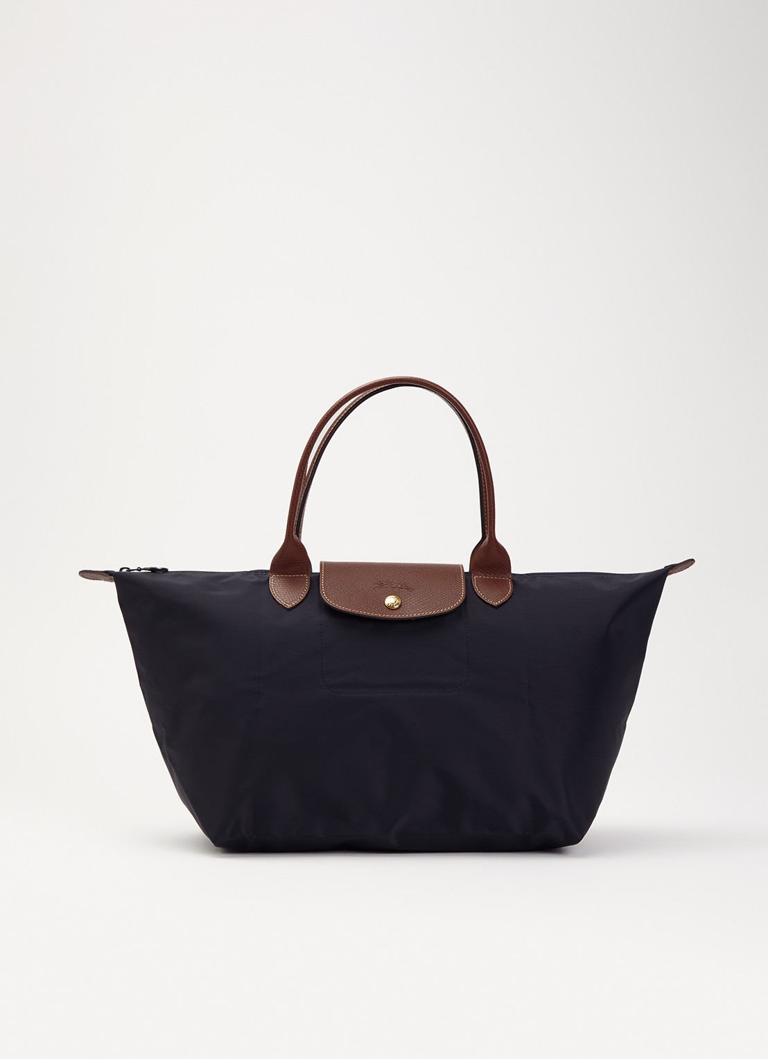 Longchamp Le Pliage Original handtas L met leren details - voorkant 6 zwart