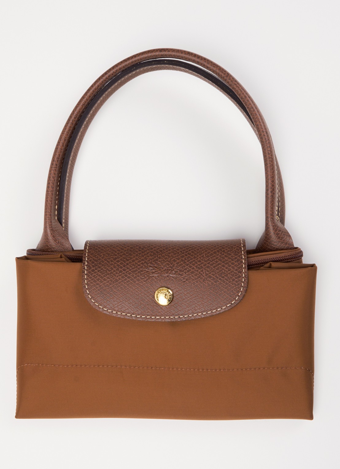 Longchamp Le Pliage Original handtas L met leren details - detail 3 cognac