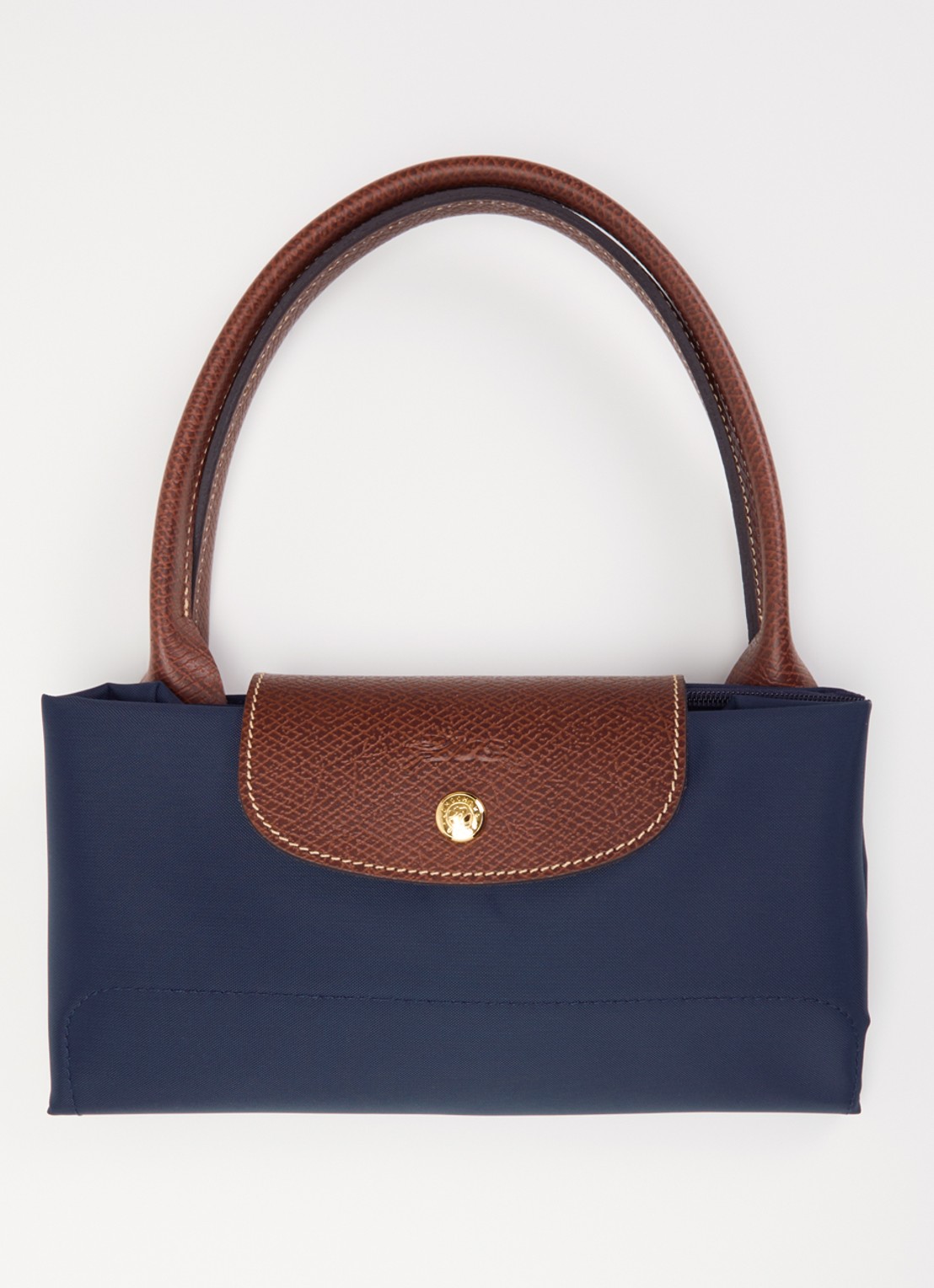 Longchamp Le Pliage Original handtas L met leren details - detail 3 donkerblauw