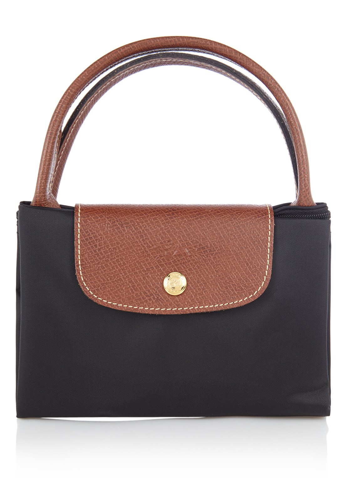 Longchamp Le Pliage Original handtas M met leren details - detail 5 zwart