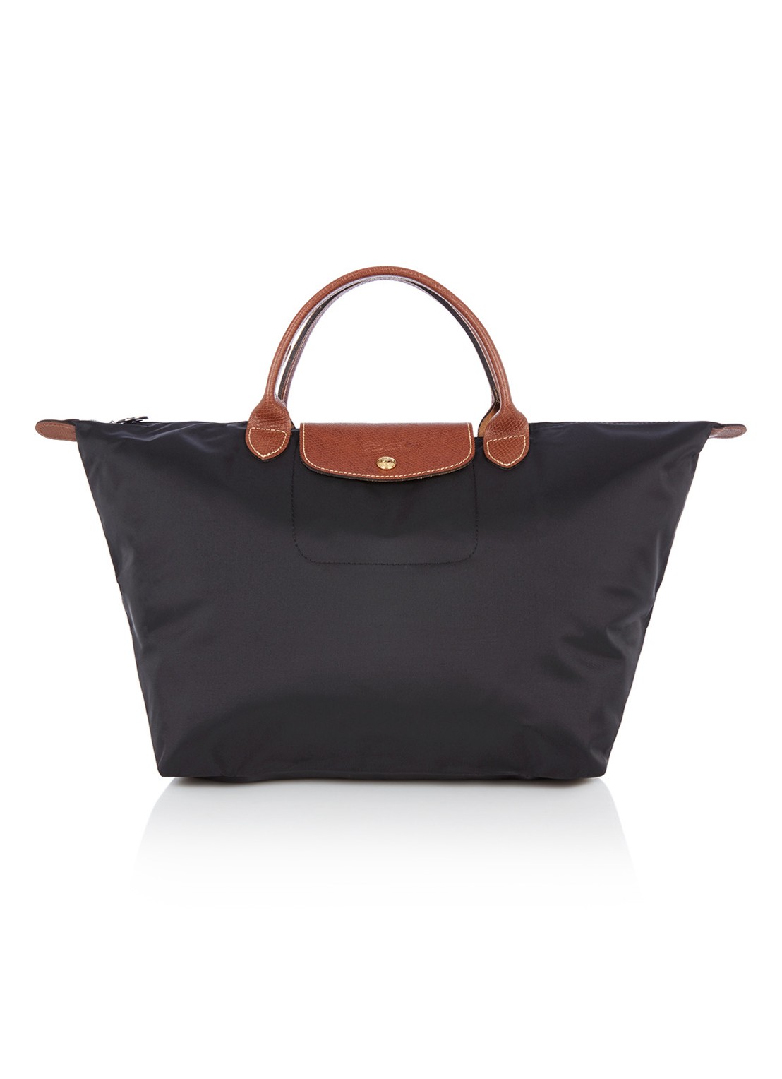 Longchamp Le Pliage Original handtas M met leren details - voorkant zwart