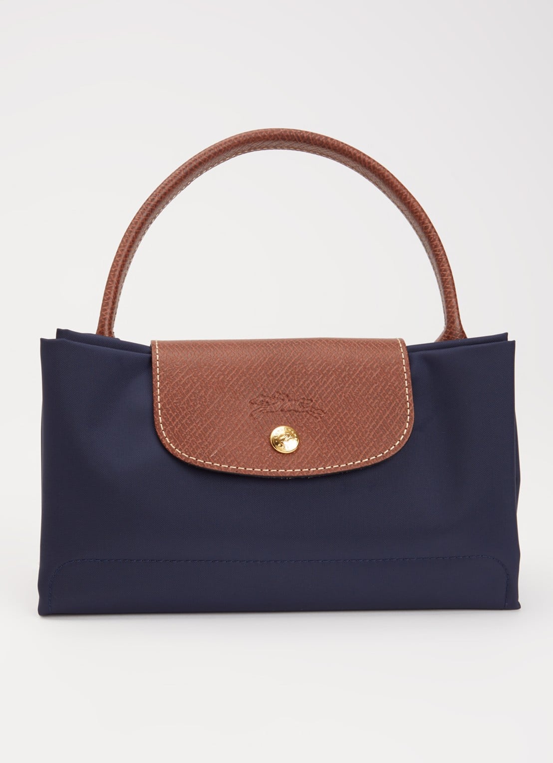 Longchamp Le Pliage Original handtas M met leren details - detail 6 donkerblauw