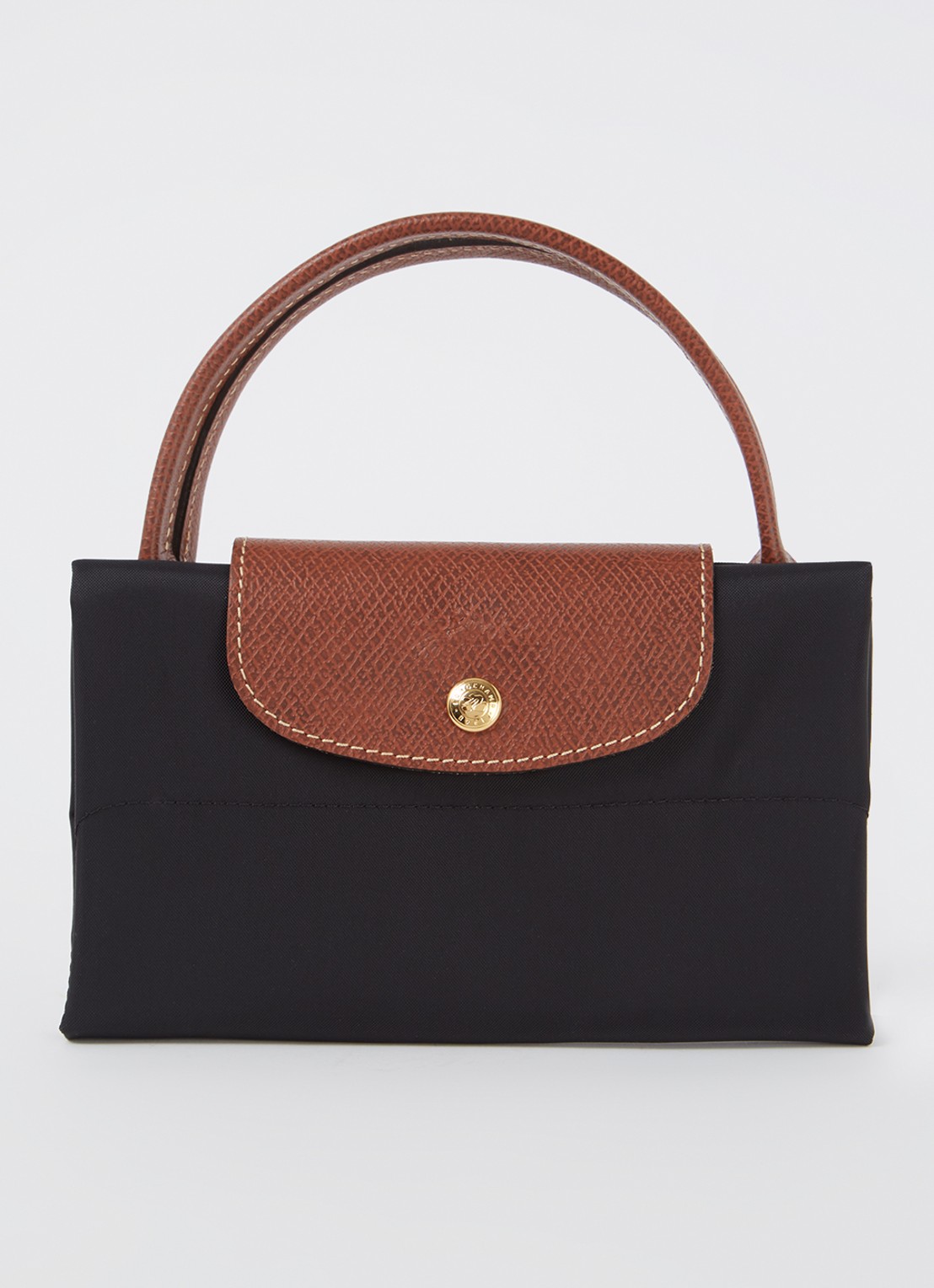 Longchamp Le Pliage Original handtas M met leren details - detail 5 zwart