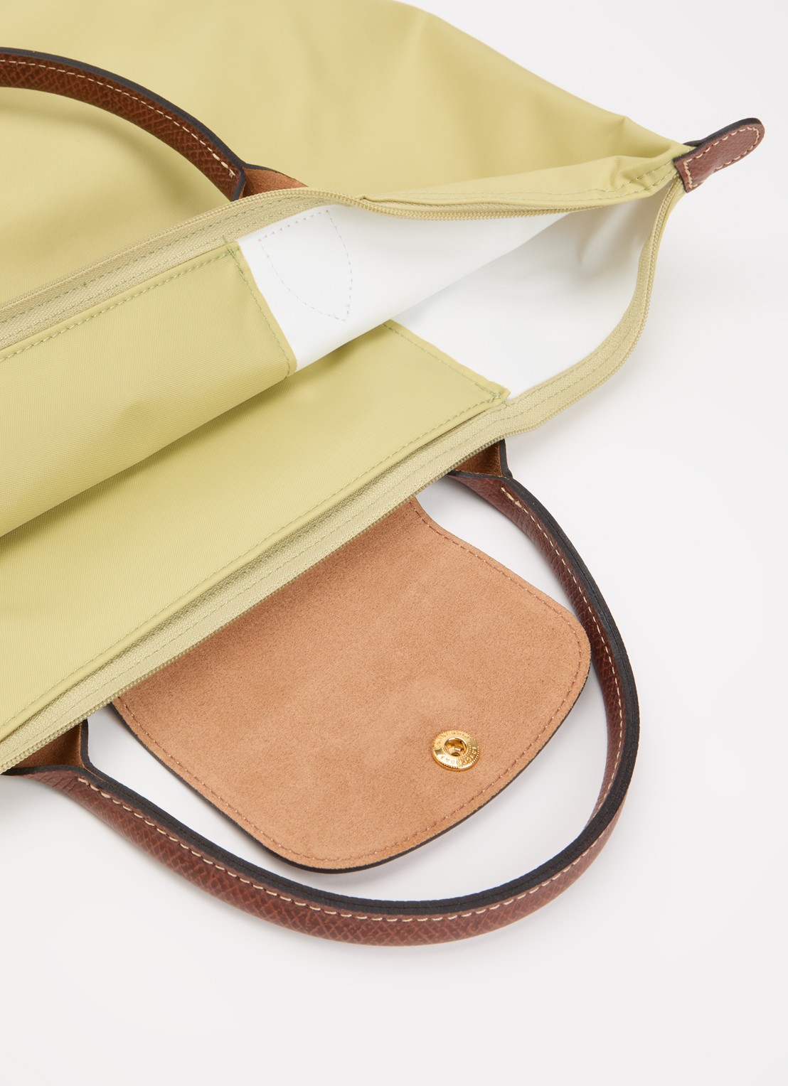 Longchamp Le Pliage Original handtas M met leren details - detail 4 mosgroen