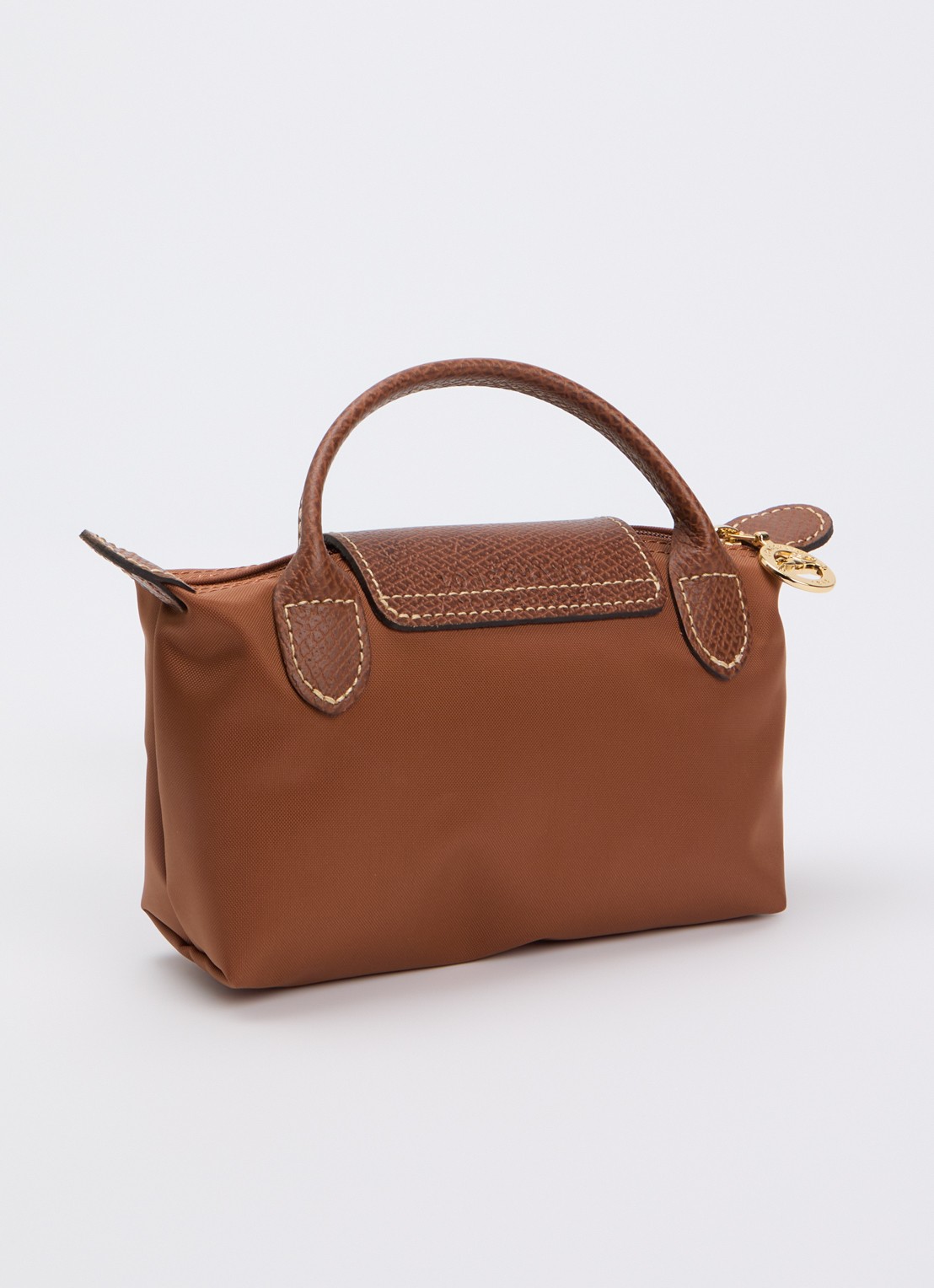 Longchamp Le Pliage Original handtas met leren details - achterkant cognac