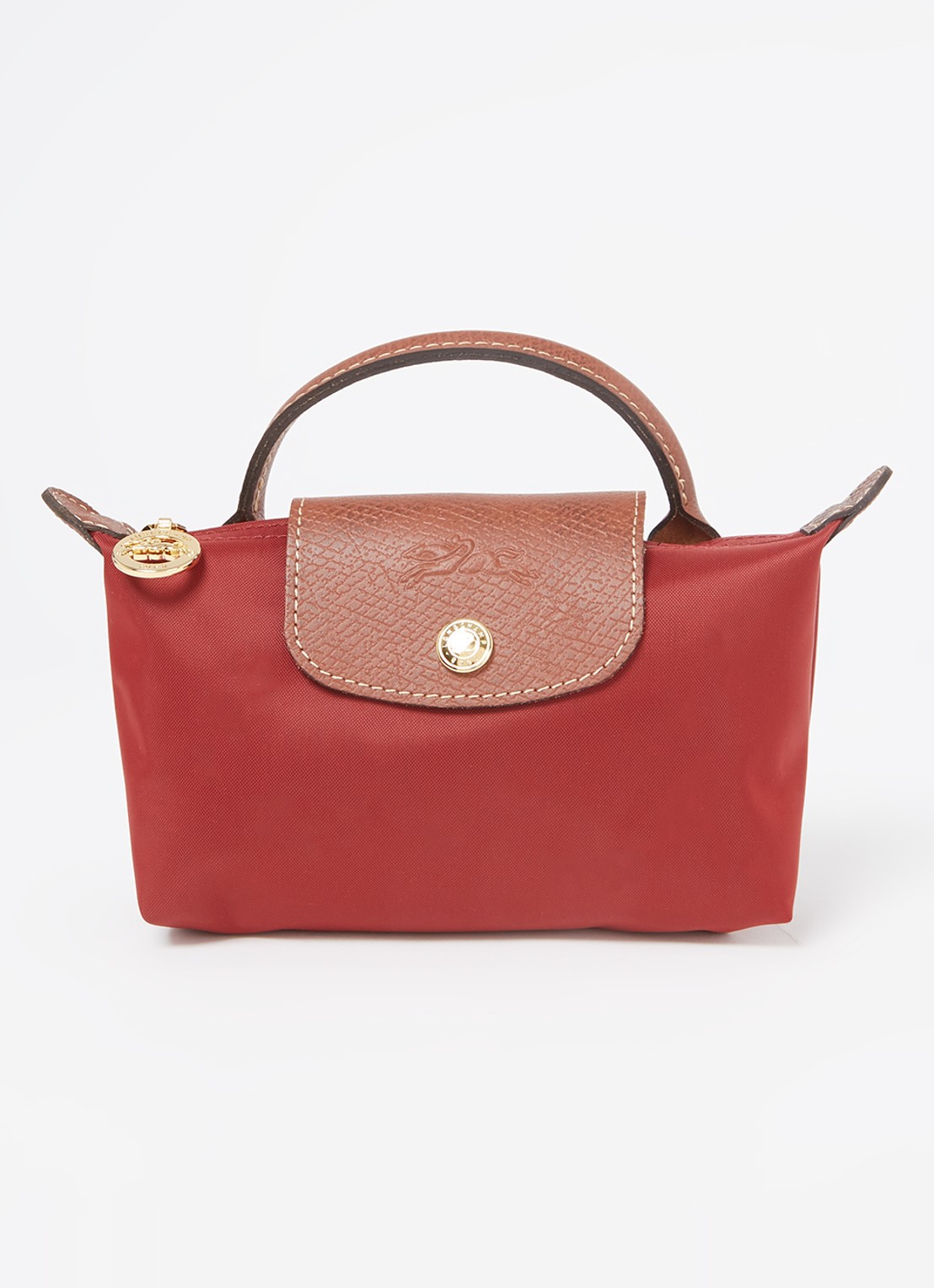 Longchamp Le Pliage Original handtas met leren details - voorkant 2 bordeauxrood