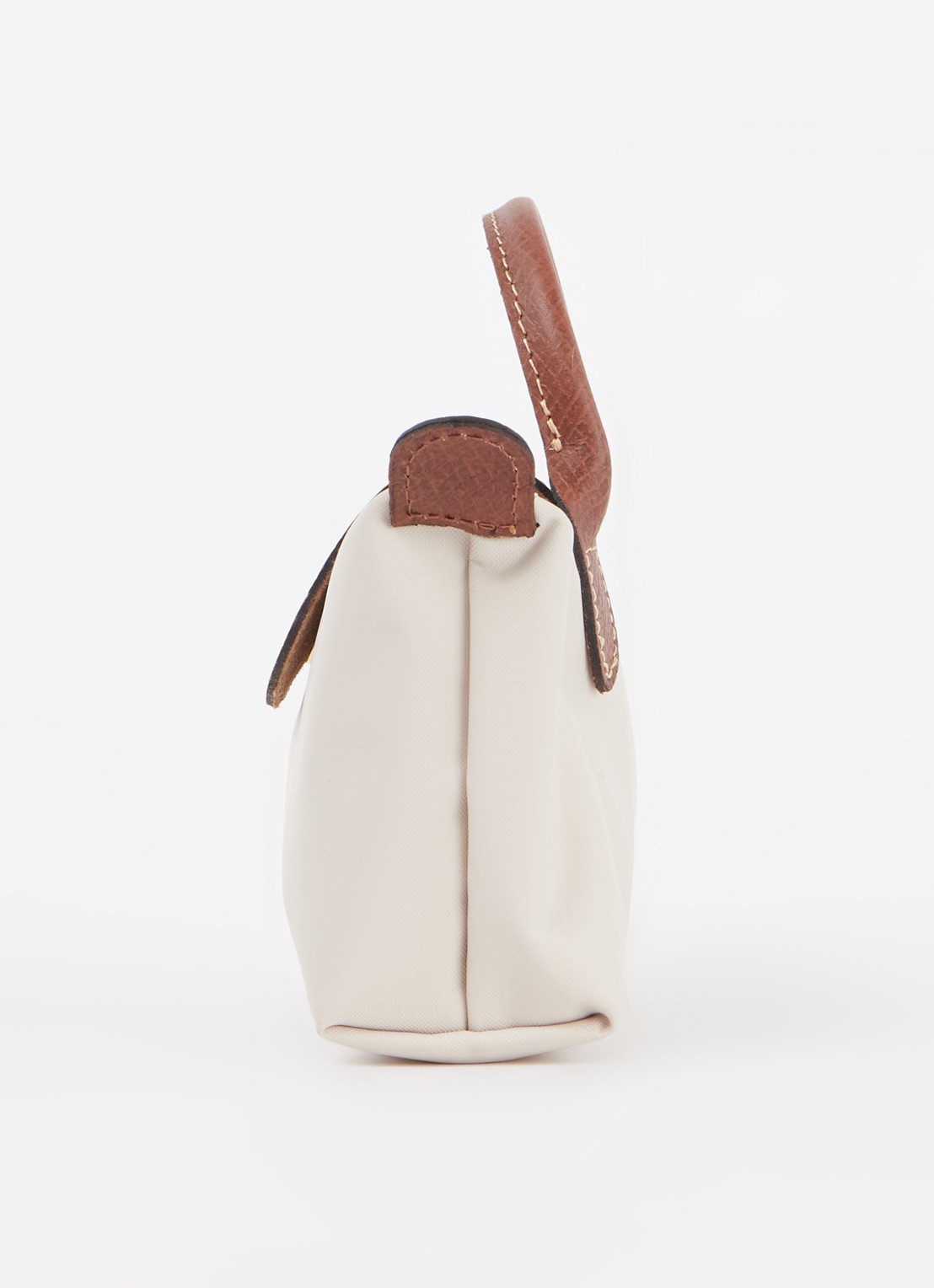 Longchamp Le Pliage Original handtas met leren details  - detail creme