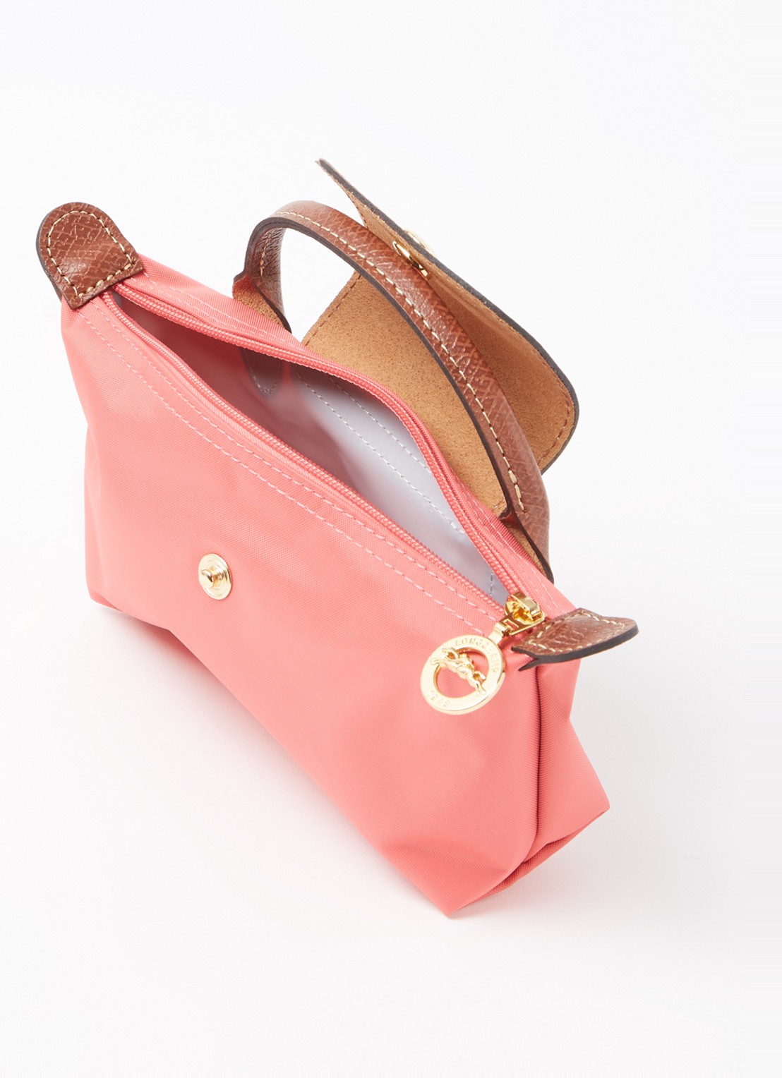 Longchamp Le Pliage Original handtas met leren details - detail donkerroze