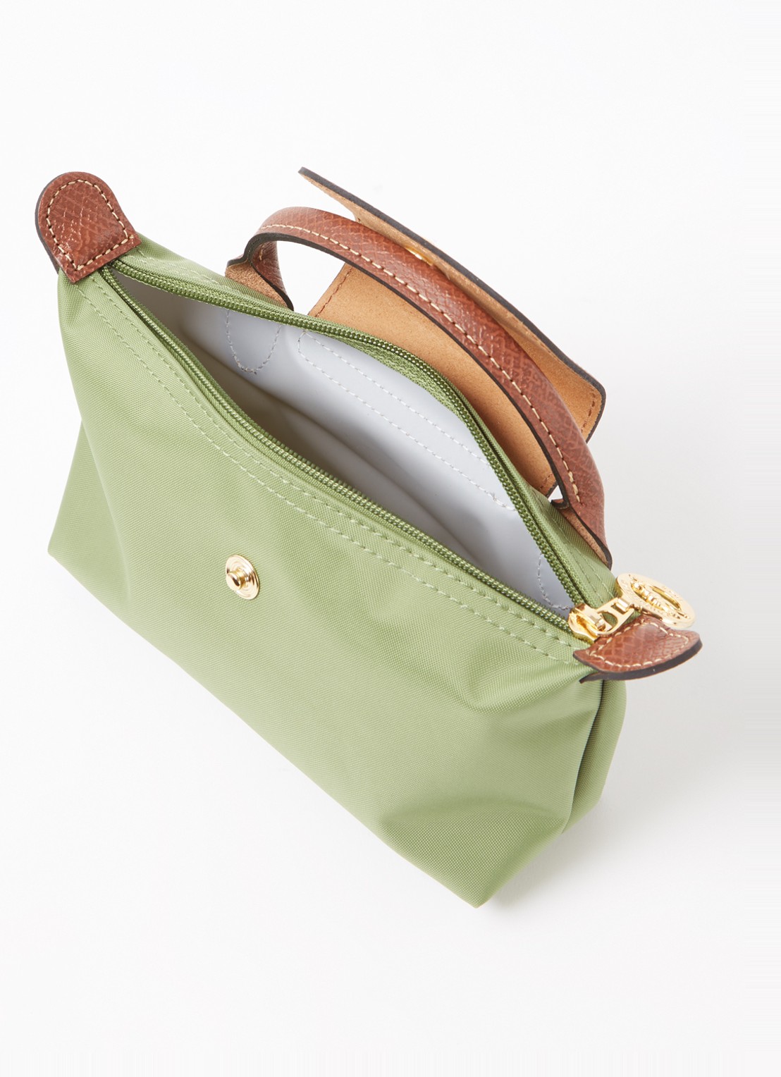 Longchamp Le Pliage Original handtas met leren details - detail 4 groen