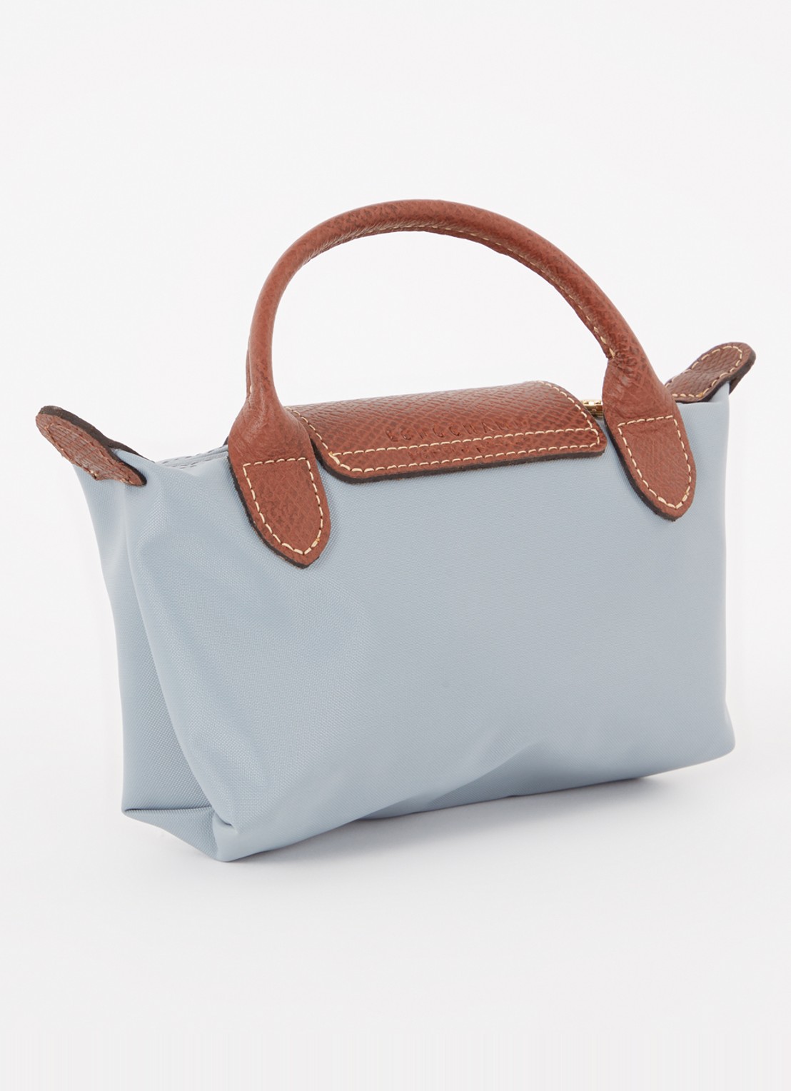Longchamp Le Pliage Original handtas met leren details - achterkant grijsmele