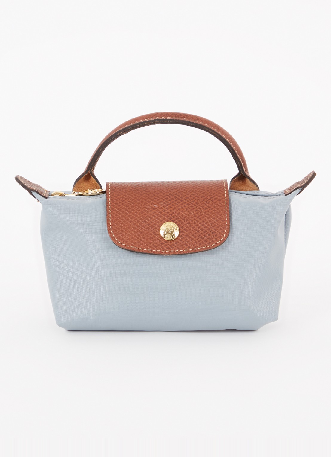 Longchamp Le Pliage Original handtas met leren details - voorkant 5 grijsmele