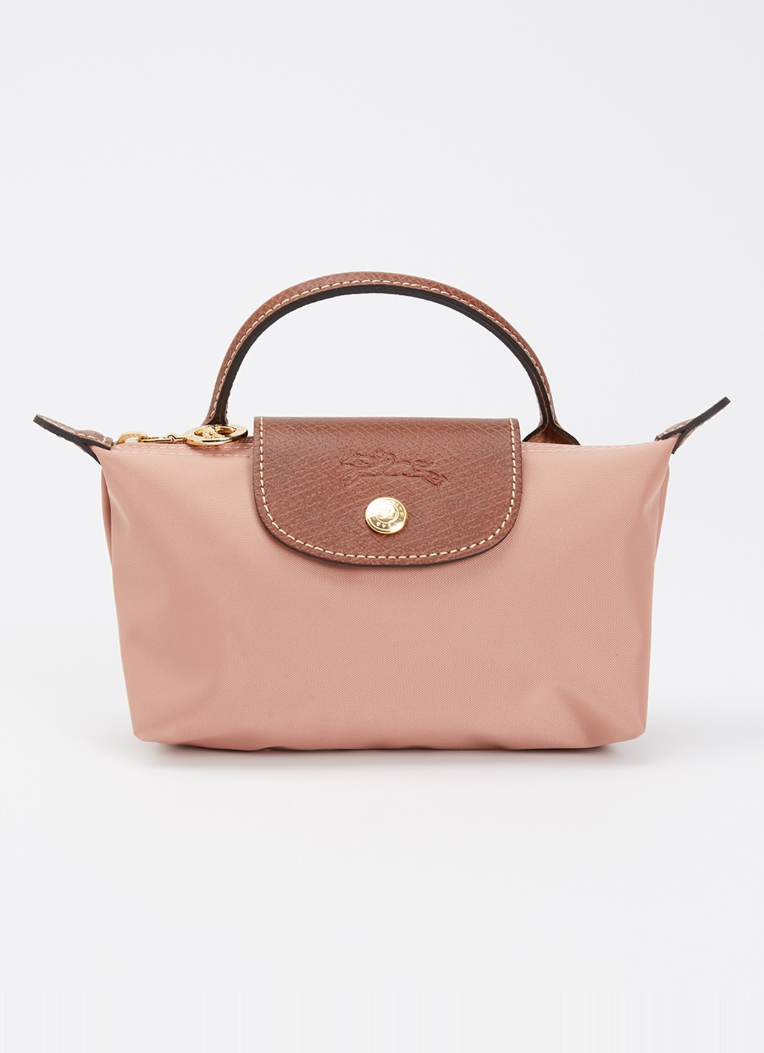 Longchamp Le Pliage Original handtas met leren details - voorkant oudroze