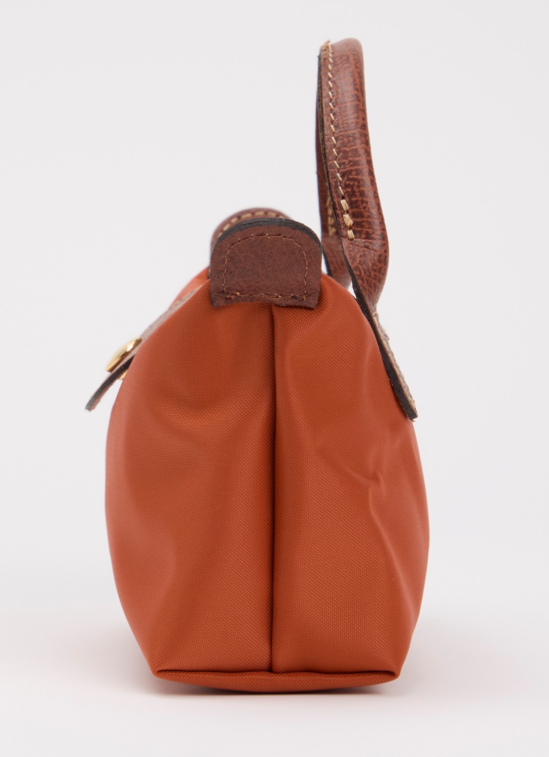Longchamp Le Pliage Original handtas met leren details - detail 5 oranjebruin