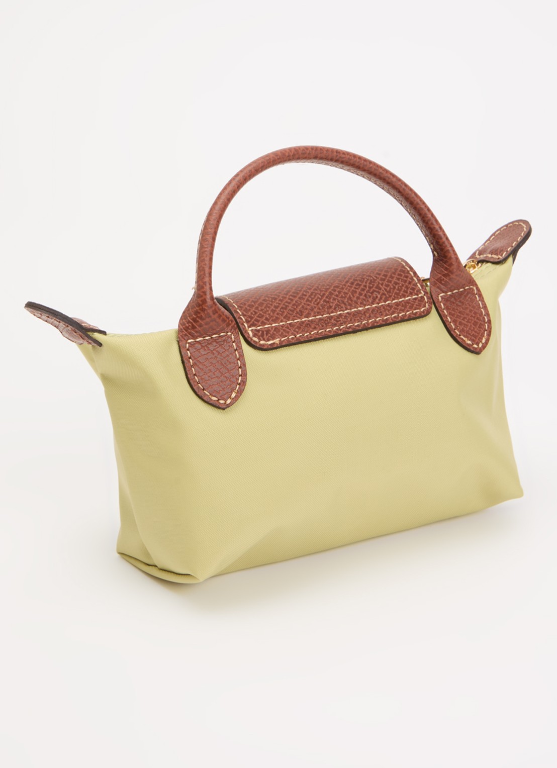 Longchamp Le Pliage Original handtas met leren details - achterkant 3 mosgroen