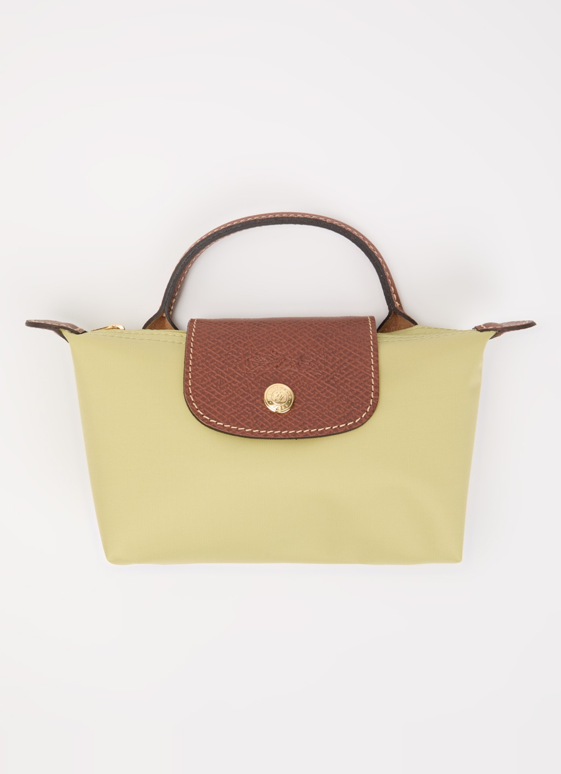 Longchamp Le Pliage Original handtas met leren details - detail 6 mosgroen