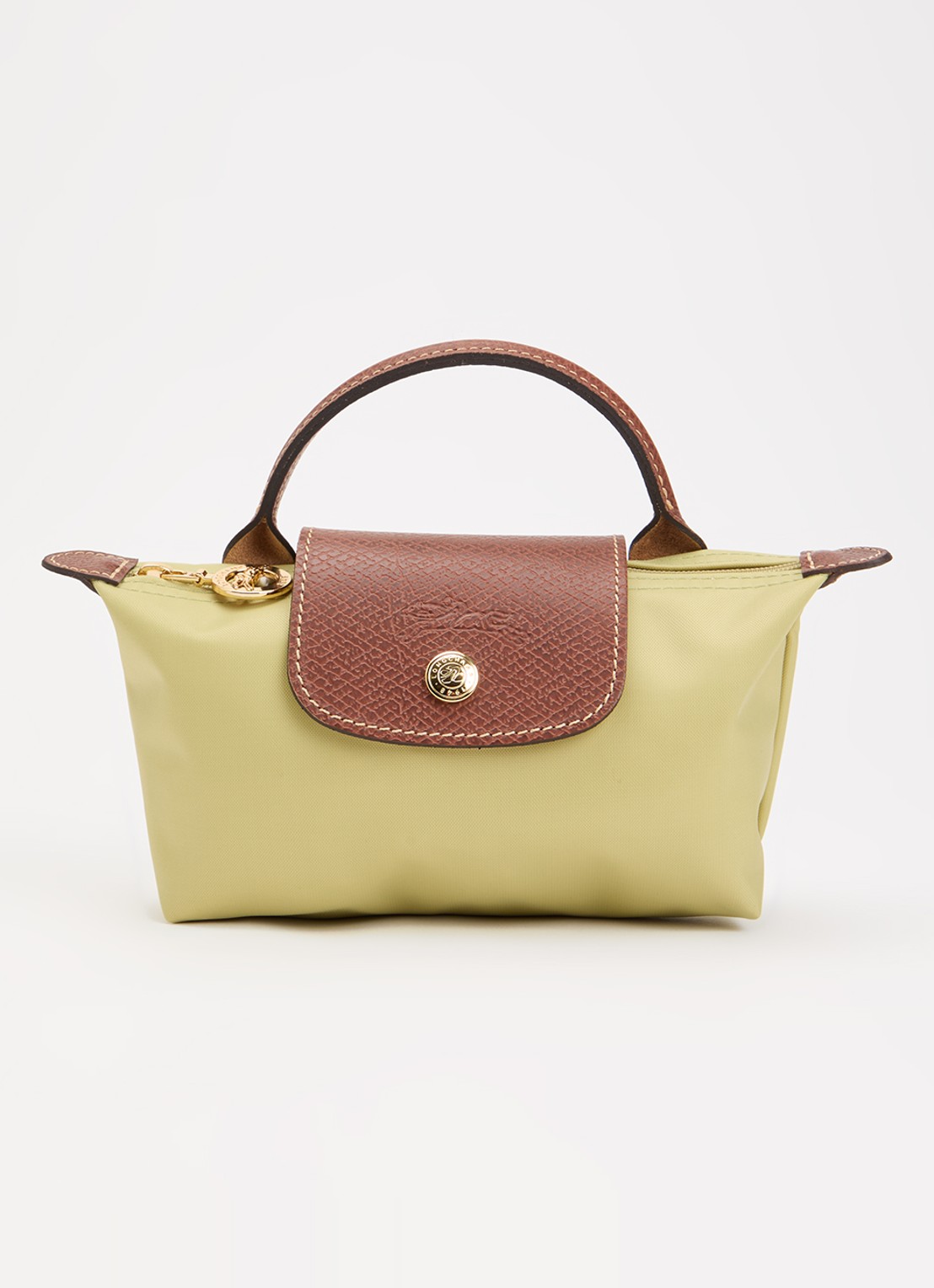 Longchamp Le Pliage Original handtas met leren details - voorkant mosgroen