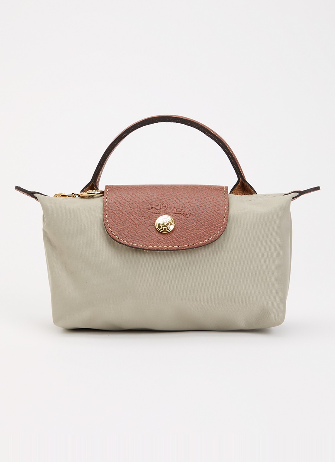 Longchamp Le Pliage Original handtas met leren details - voorkant grijs