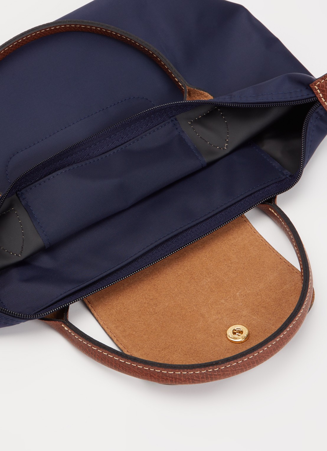 Longchamp Le Pliage Original handtas S met leren details - detail 2 donkerblauw