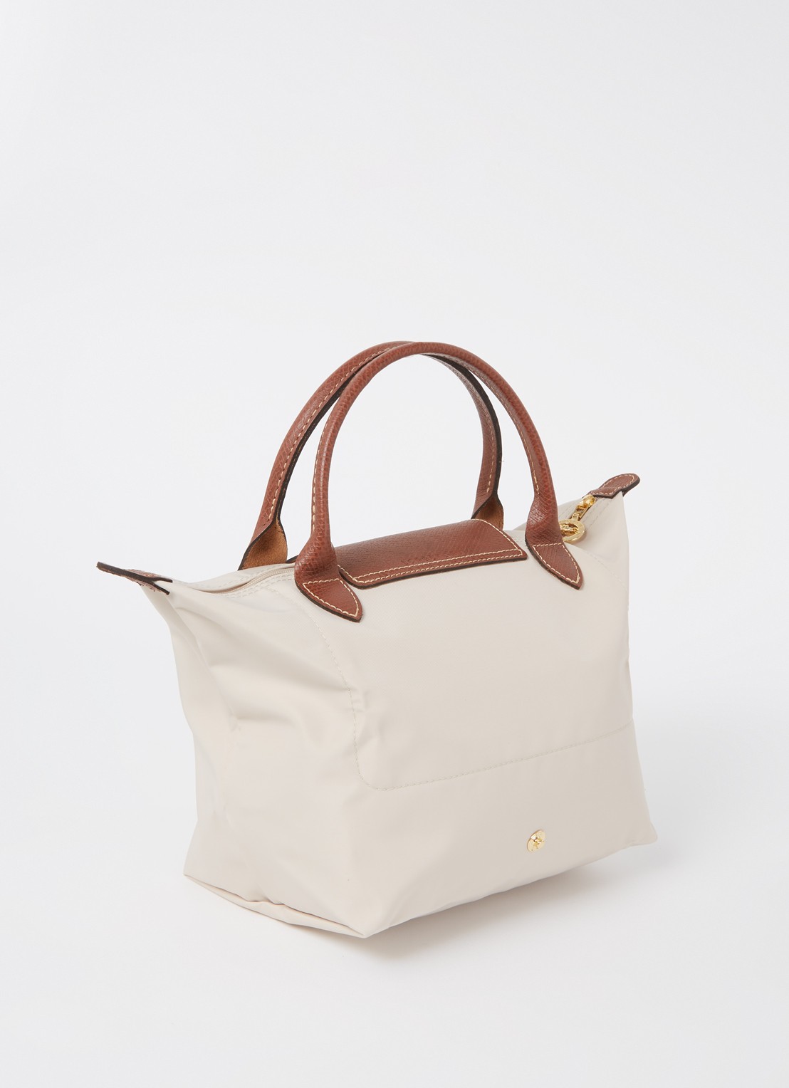 Longchamp Le Pliage Original handtas S met leren details - achterkant 6 creme