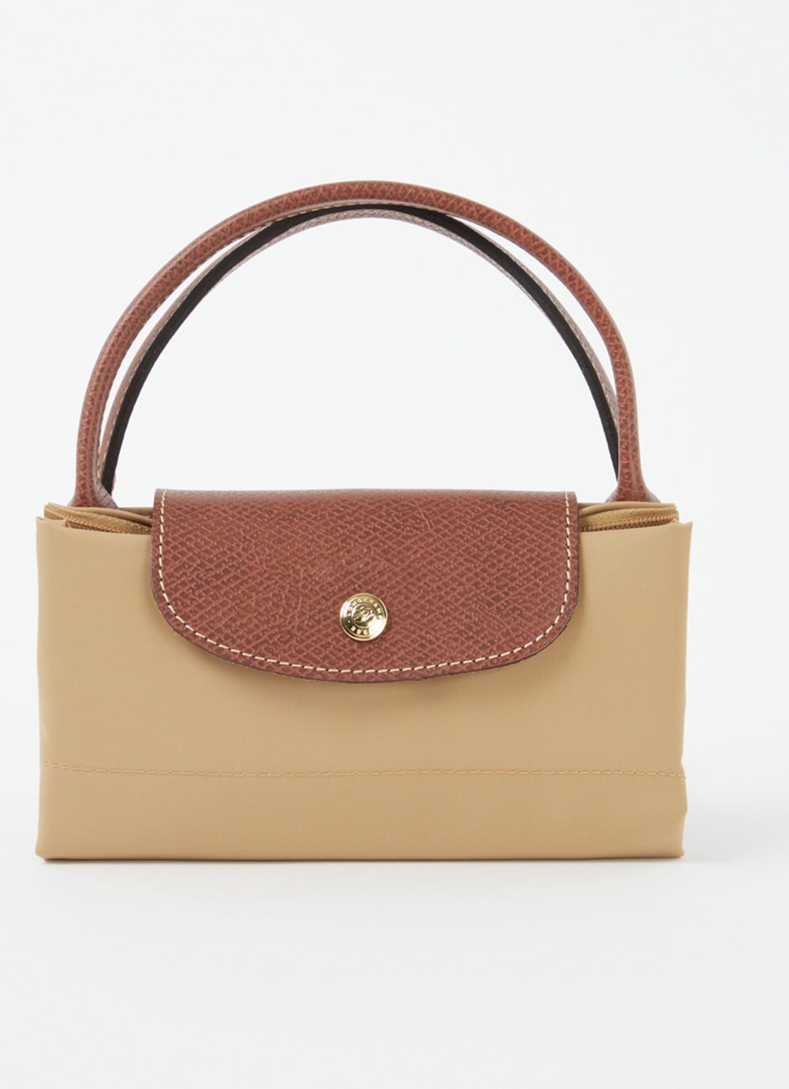 Longchamp Le Pliage Original handtas S met leren details - detail 6 camel