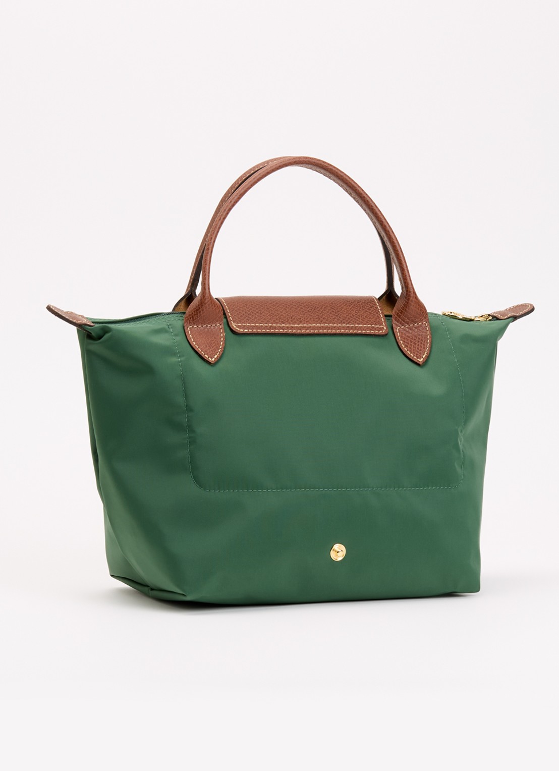 Longchamp Le Pliage Original handtas S met leren details - achterkant donkergroen