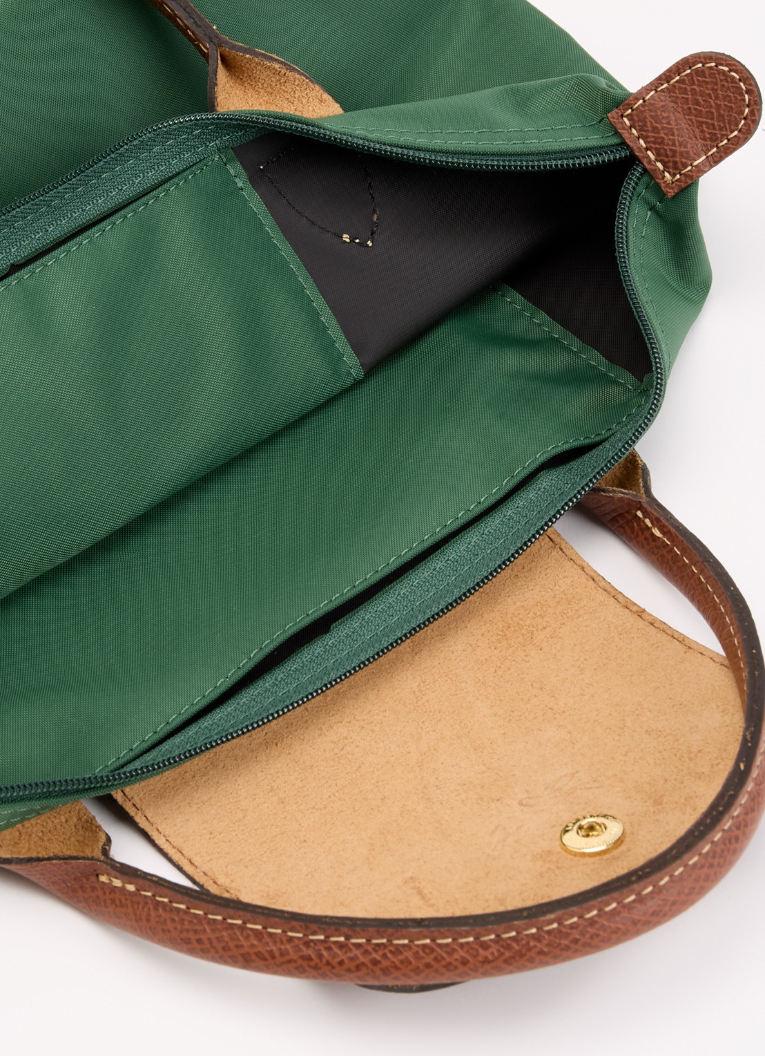 Longchamp Le Pliage Original handtas S met leren details - detail 4 donkergroen
