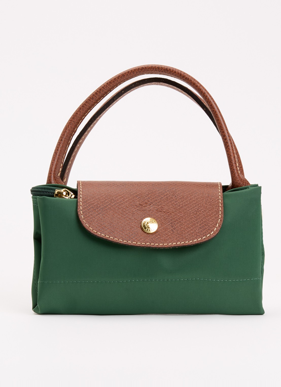 Longchamp Le Pliage Original handtas S met leren details - detail 6 donkergroen