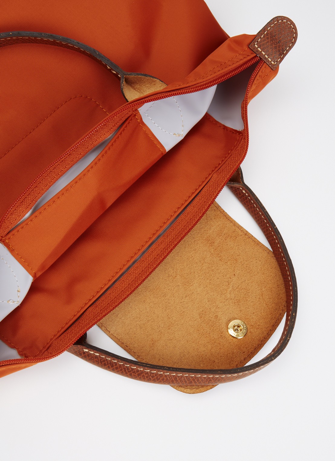 Longchamp Le Pliage Original handtas S met leren details - detail 4 antraciet