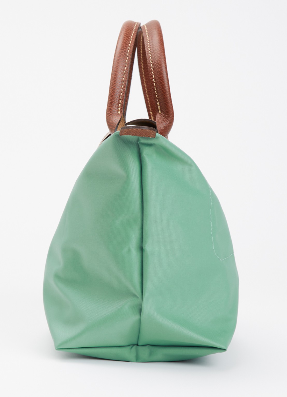 Longchamp Le Pliage Original handtas S met leren details - detail 4 zeegroen
