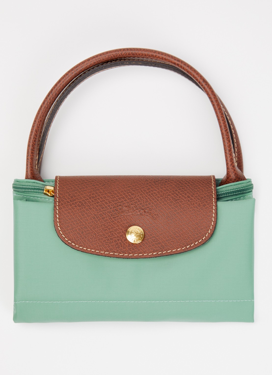 Longchamp Le Pliage Original handtas S met leren details - detail 5 zeegroen