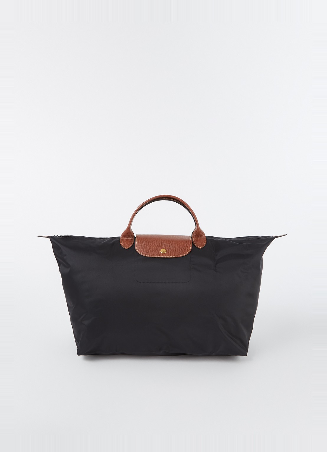 Longchamp Le Pliage Original reistas L met leren details - voorkant 5 zwart