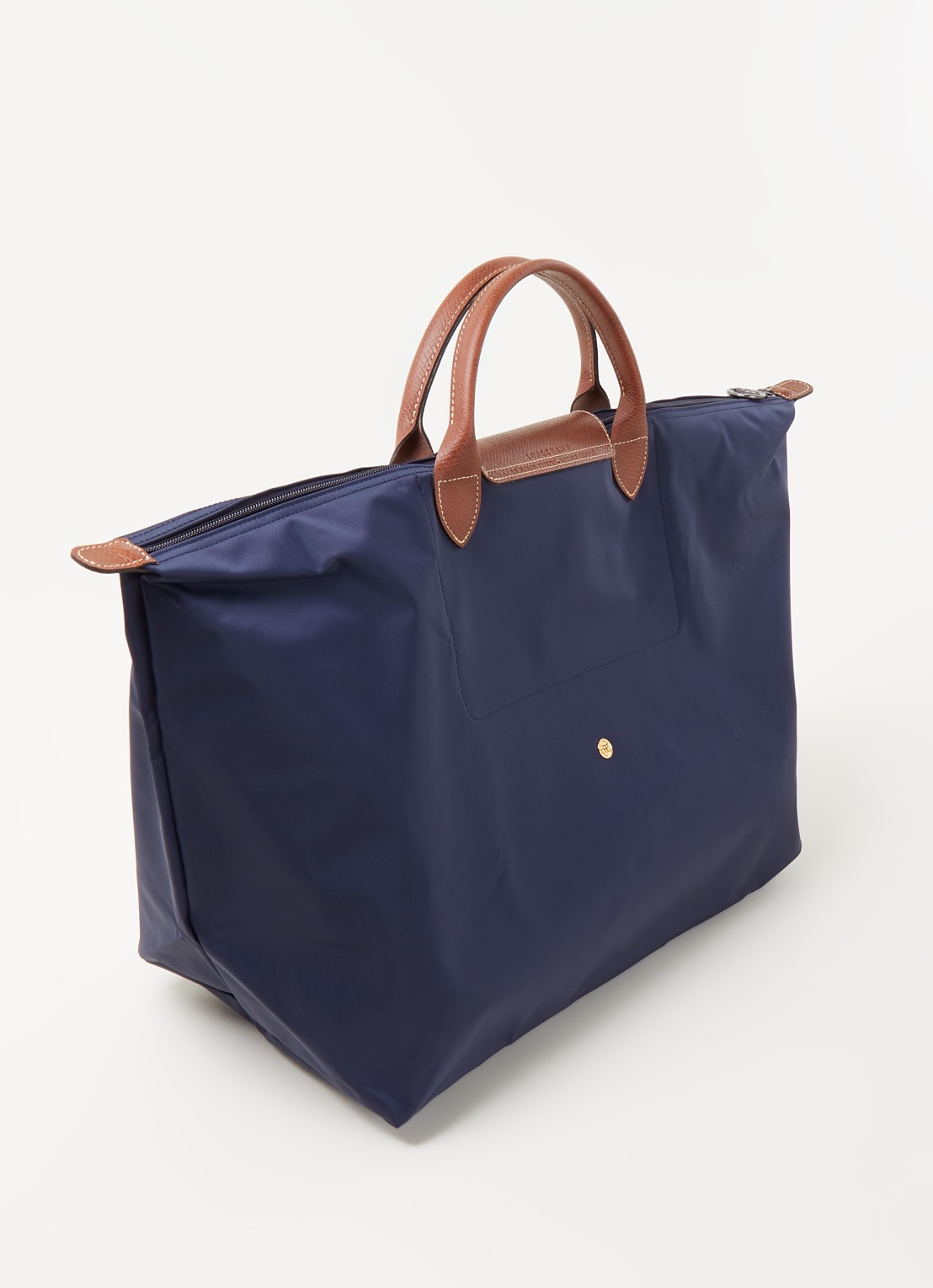 Longchamp Le Pliage Original reistas L met leren details - achterkant donkerblauw