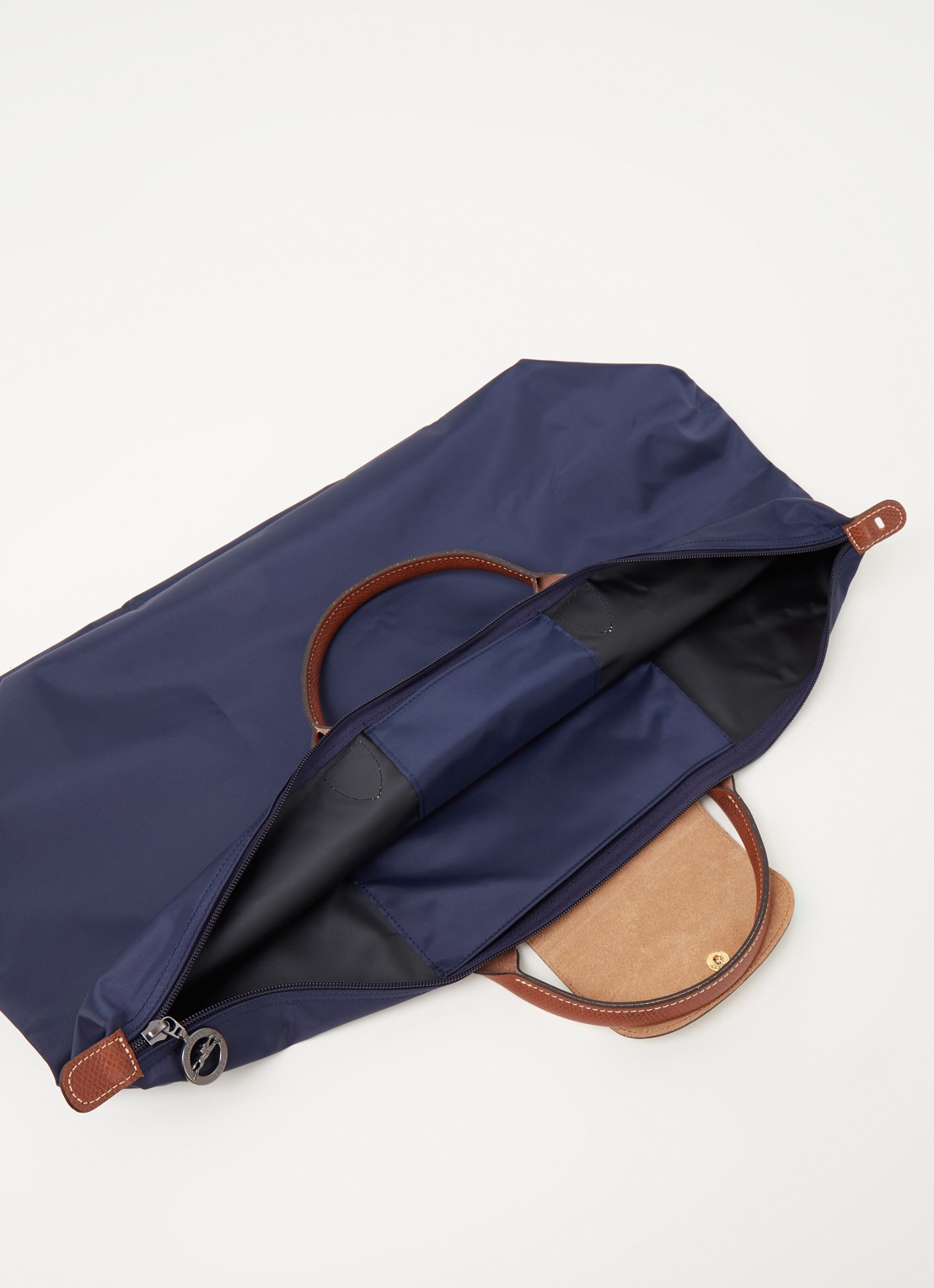 Longchamp Le Pliage Original reistas L met leren details - detail 4 donkerblauw