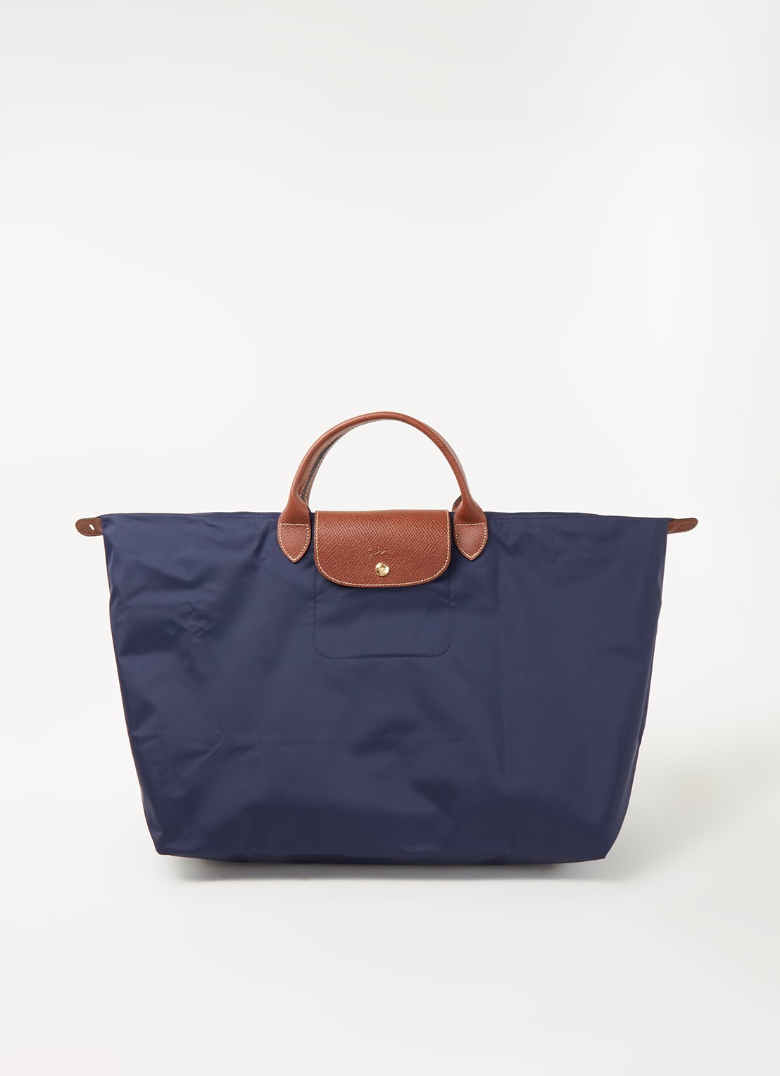 Longchamp Le Pliage Original reistas L met leren details - voorkant 2 donkerblauw