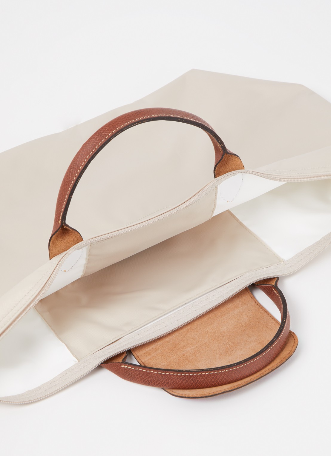 Longchamp Le Pliage Original reistas L met leren details - detail 4 creme
