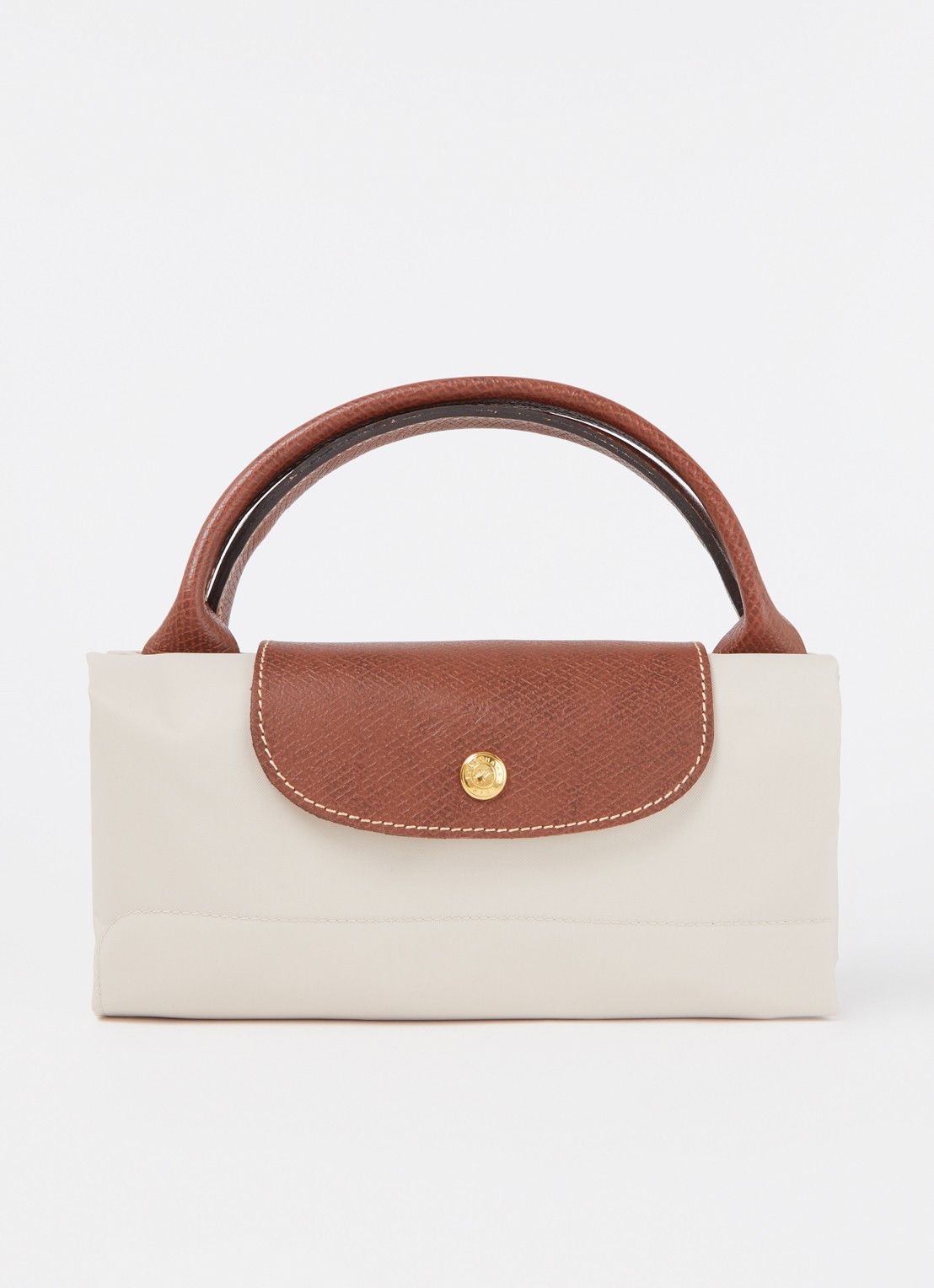 Longchamp Le Pliage Original reistas L met leren details - detail 6 creme