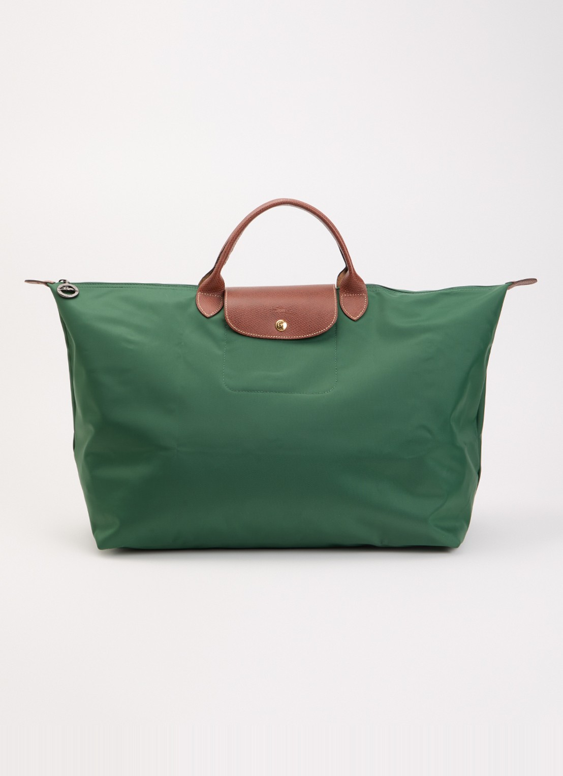 Longchamp Le Pliage Original reistas L met leren details - voorkant donkergroen