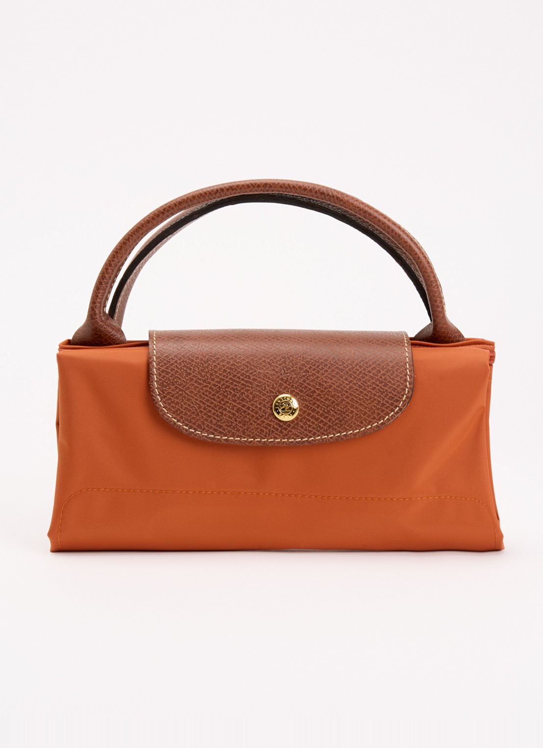 Longchamp Le Pliage Original reistas L met leren details - detail 6 oranjebruin