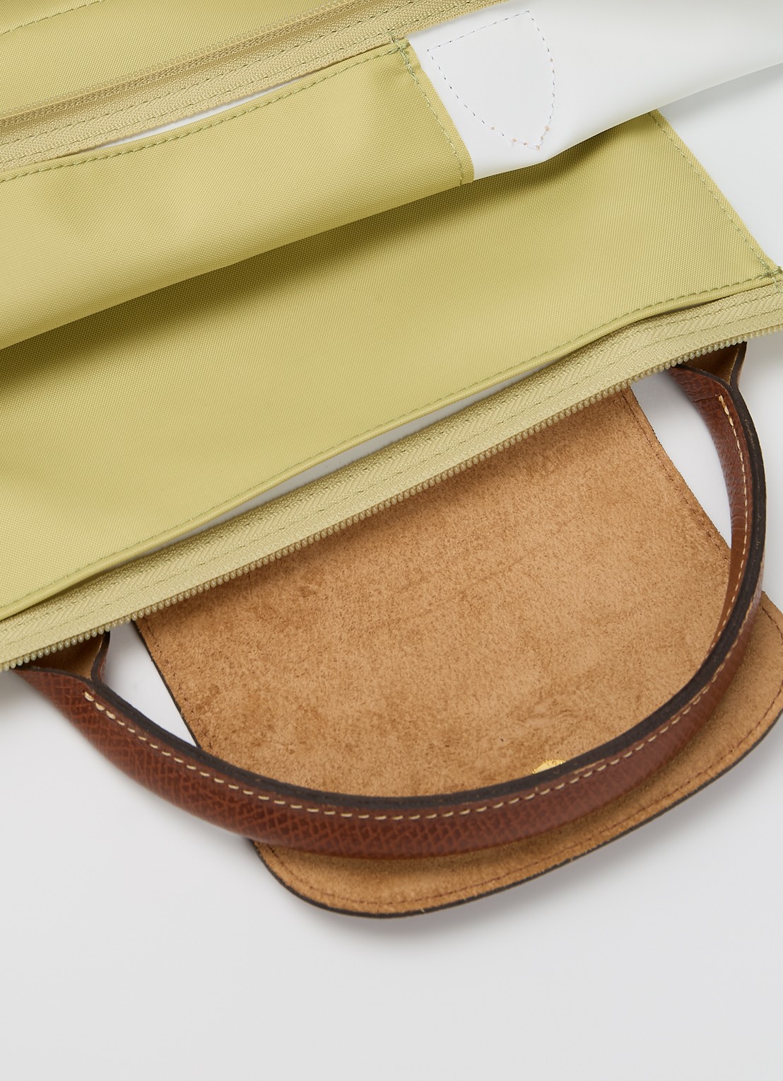 Longchamp Le Pliage Original reistas L met leren details - detail 2 lime