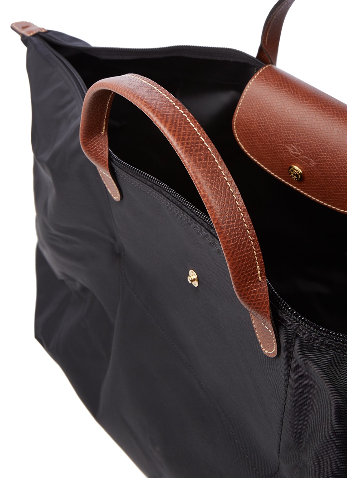 Longchamp Le Pliage Original reistas XL met leren details - detail 2 zwart