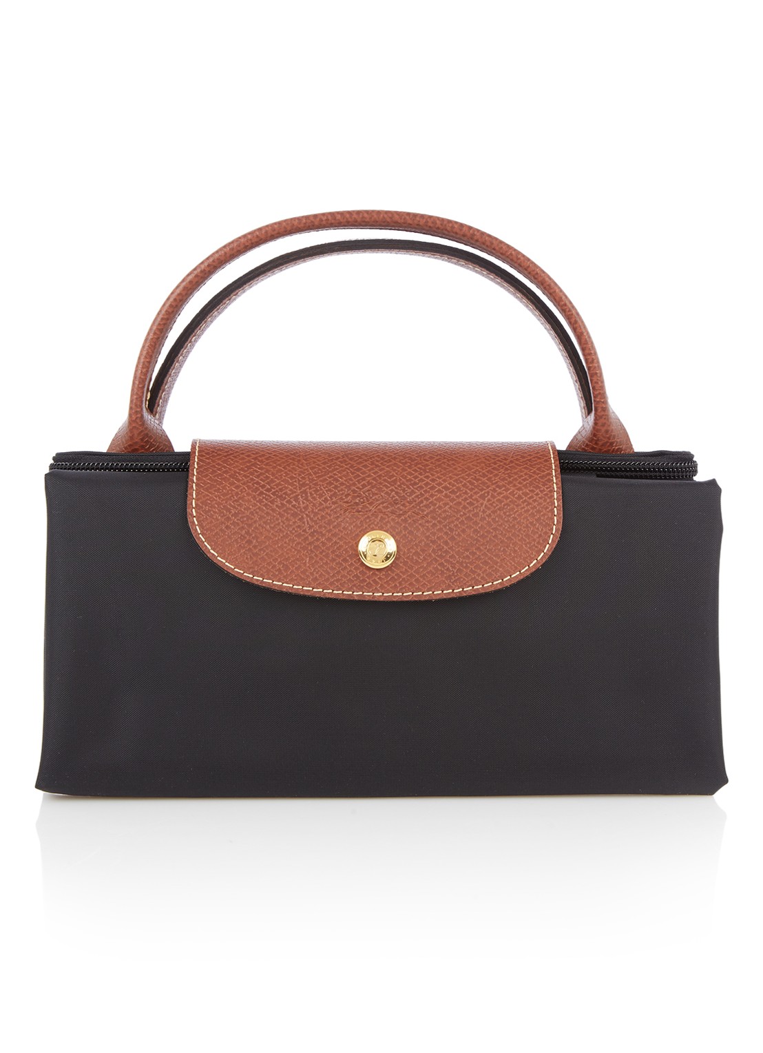Longchamp Le Pliage Original reistas XL met leren details - detail 3 zwart
