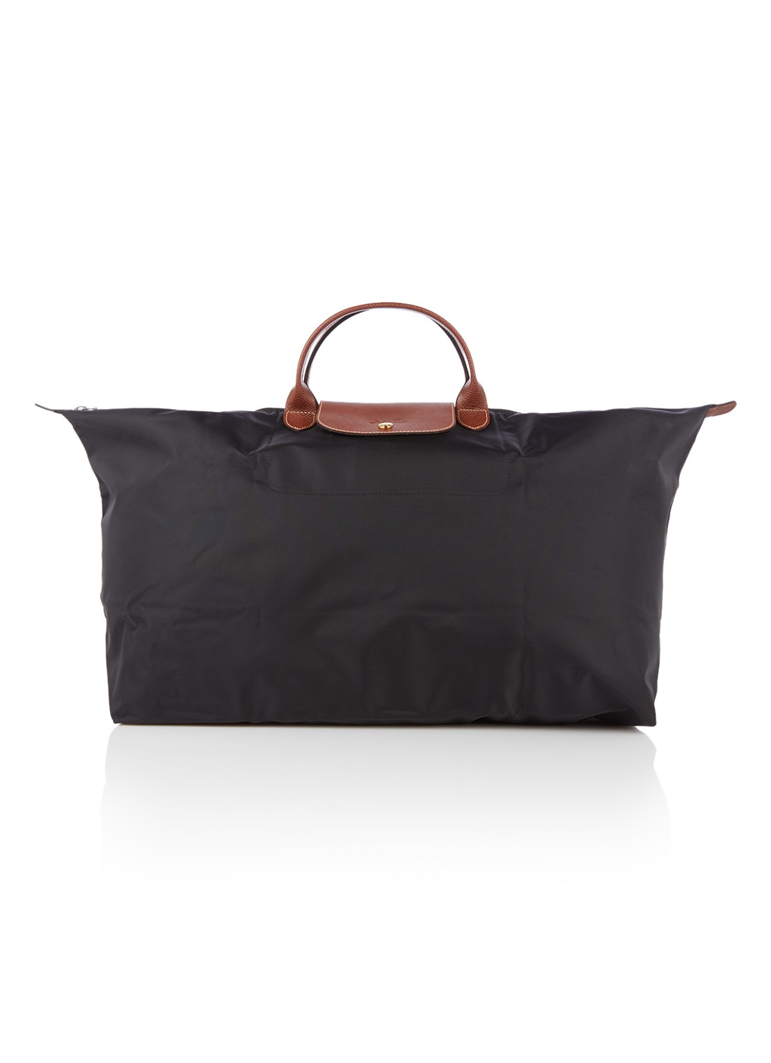Longchamp Le Pliage Original reistas XL met leren details - voorkant 4 zwart