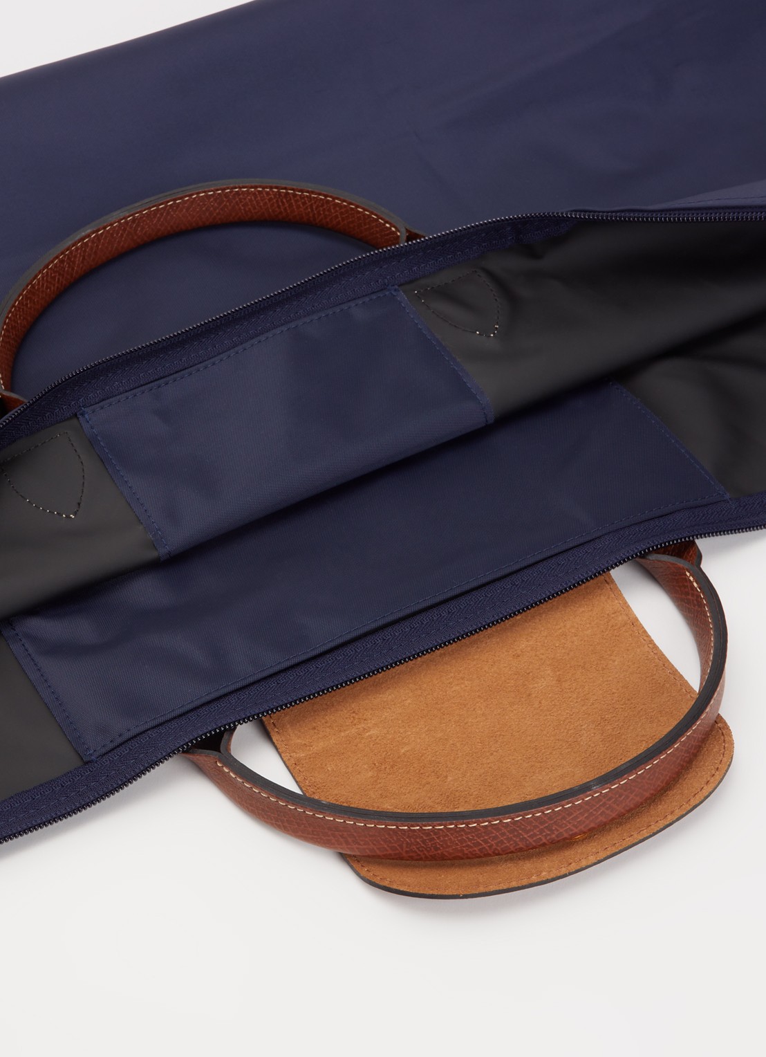 Longchamp Le Pliage Original reistas XL met leren details - detail 4 donkerblauw