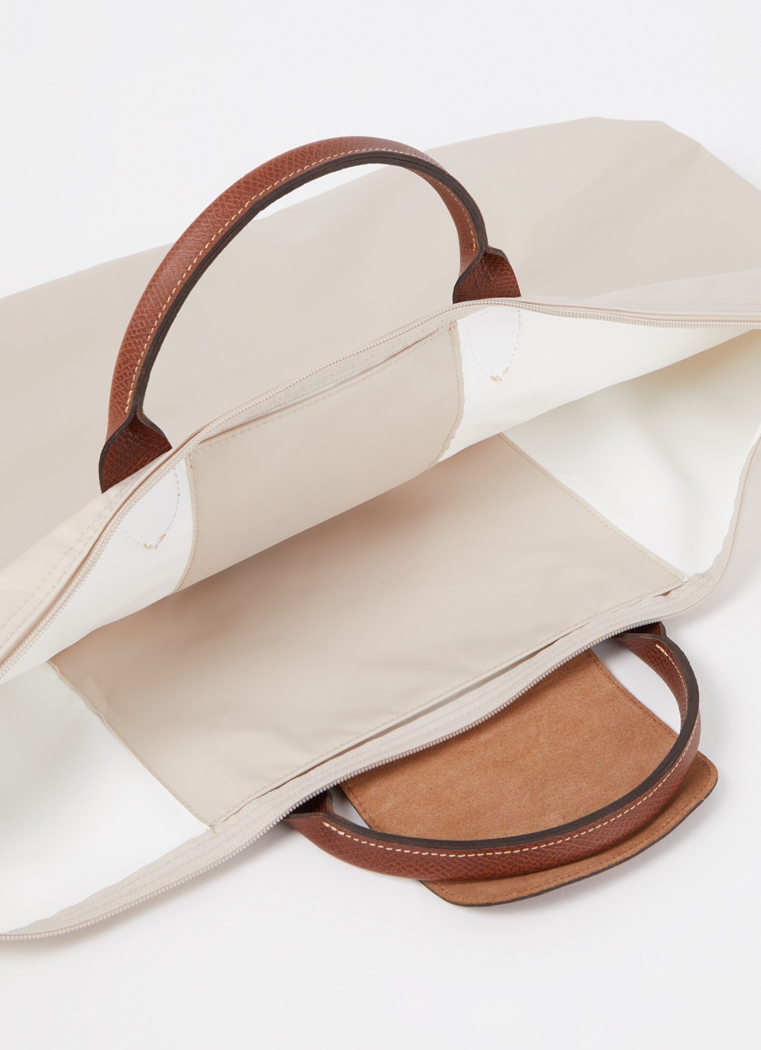 Longchamp Le Pliage Original reistas XL met leren details - detail 2 creme