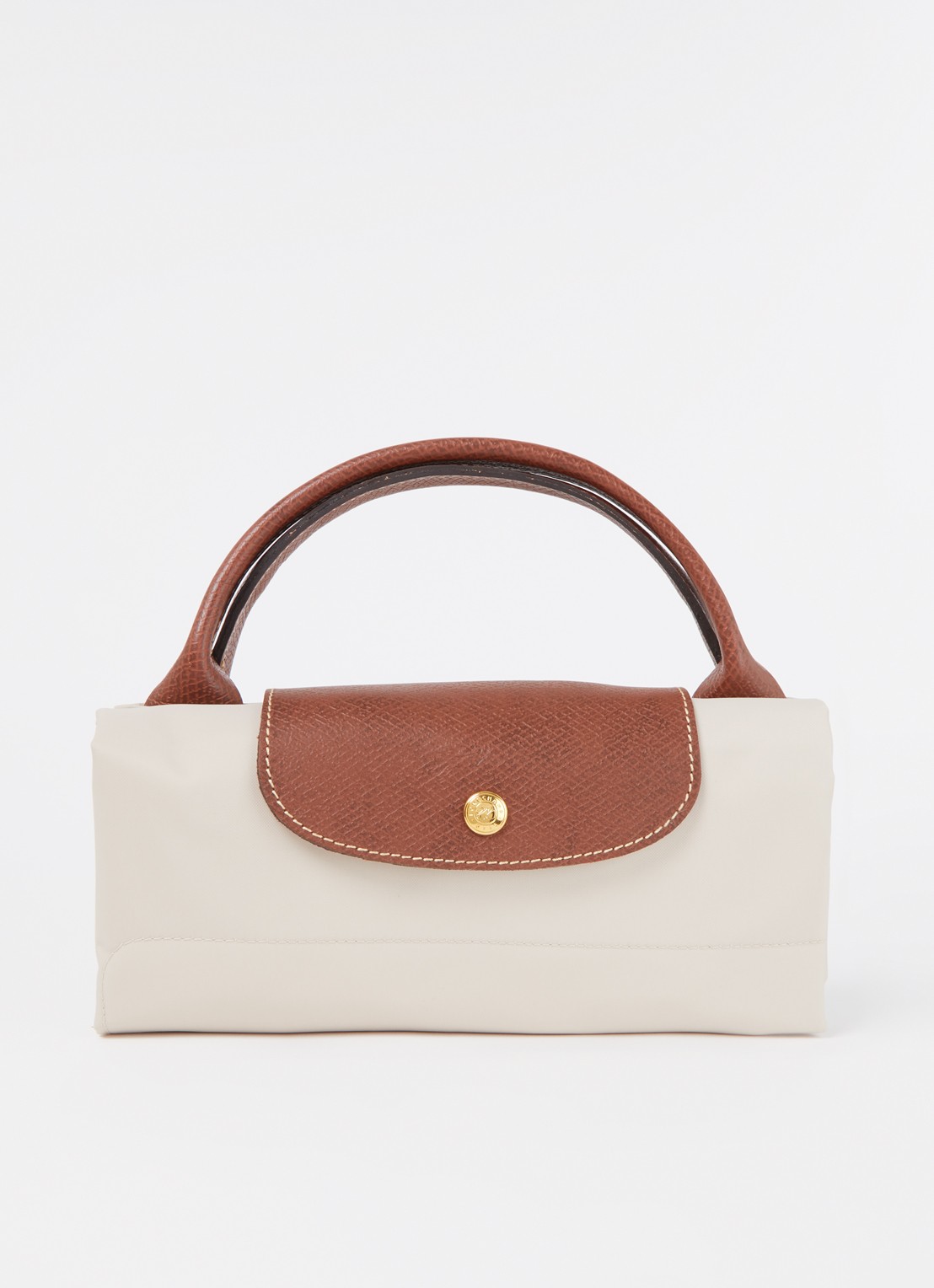 Longchamp Le Pliage Original reistas XL met leren details - detail 4 creme
