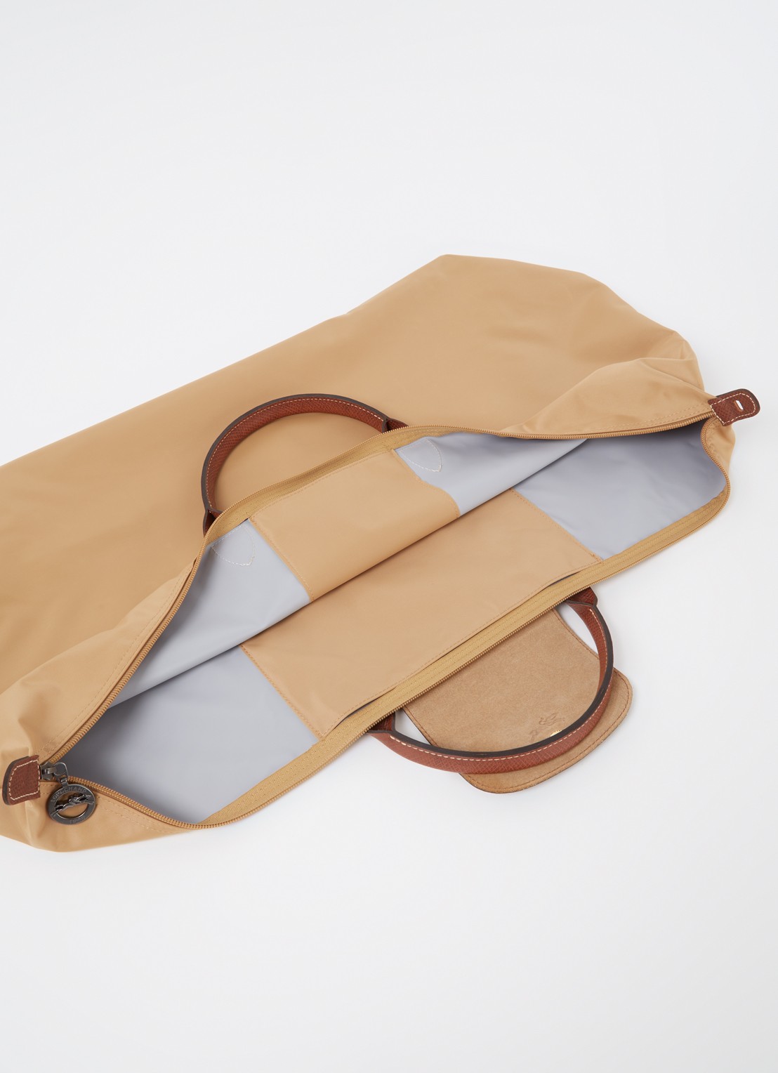 Longchamp Le Pliage Original reistas XL met leren details - detail 3 camel
