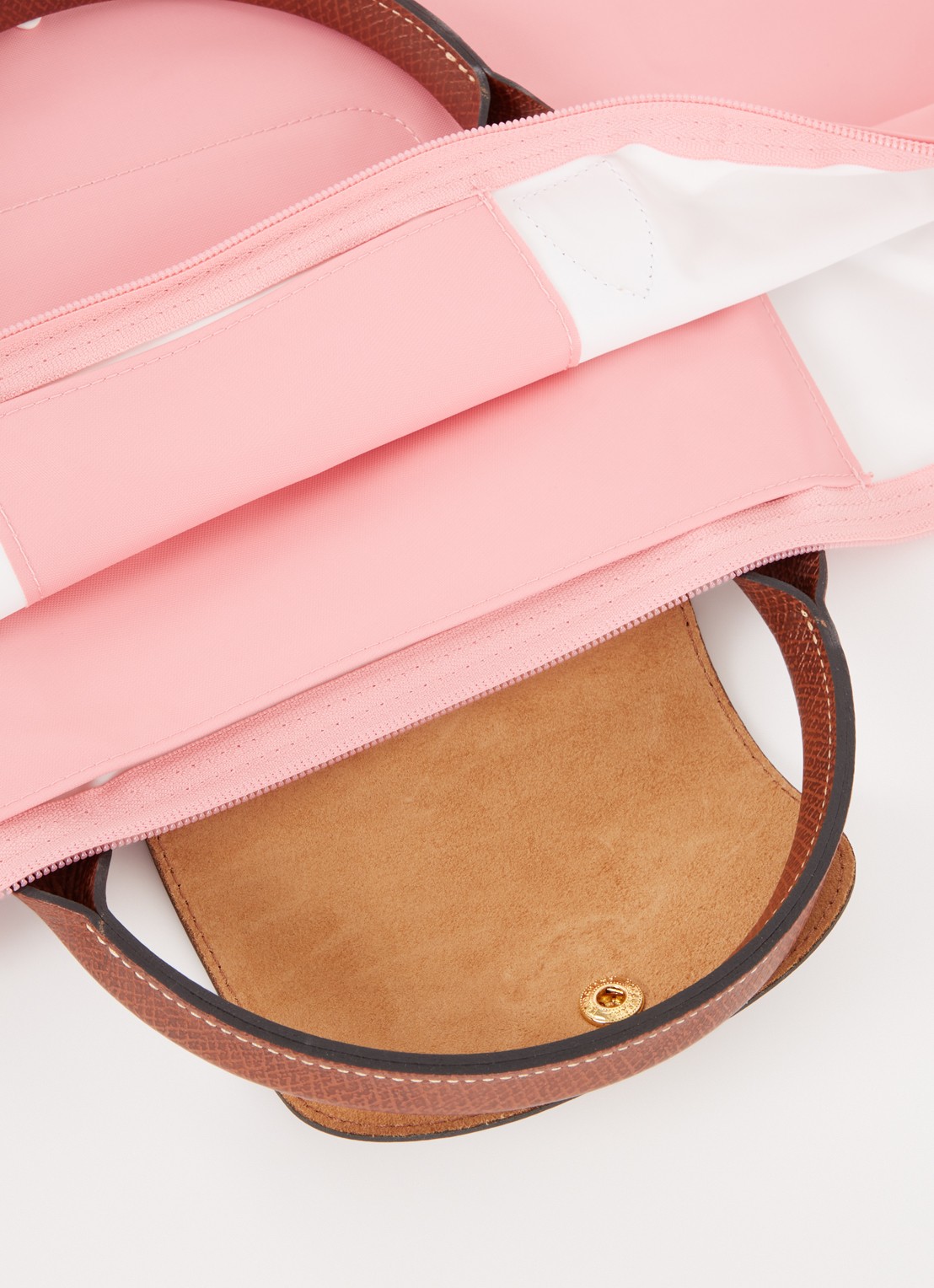 Longchamp Le Pliage Original reistas XL met leren details - detail roze