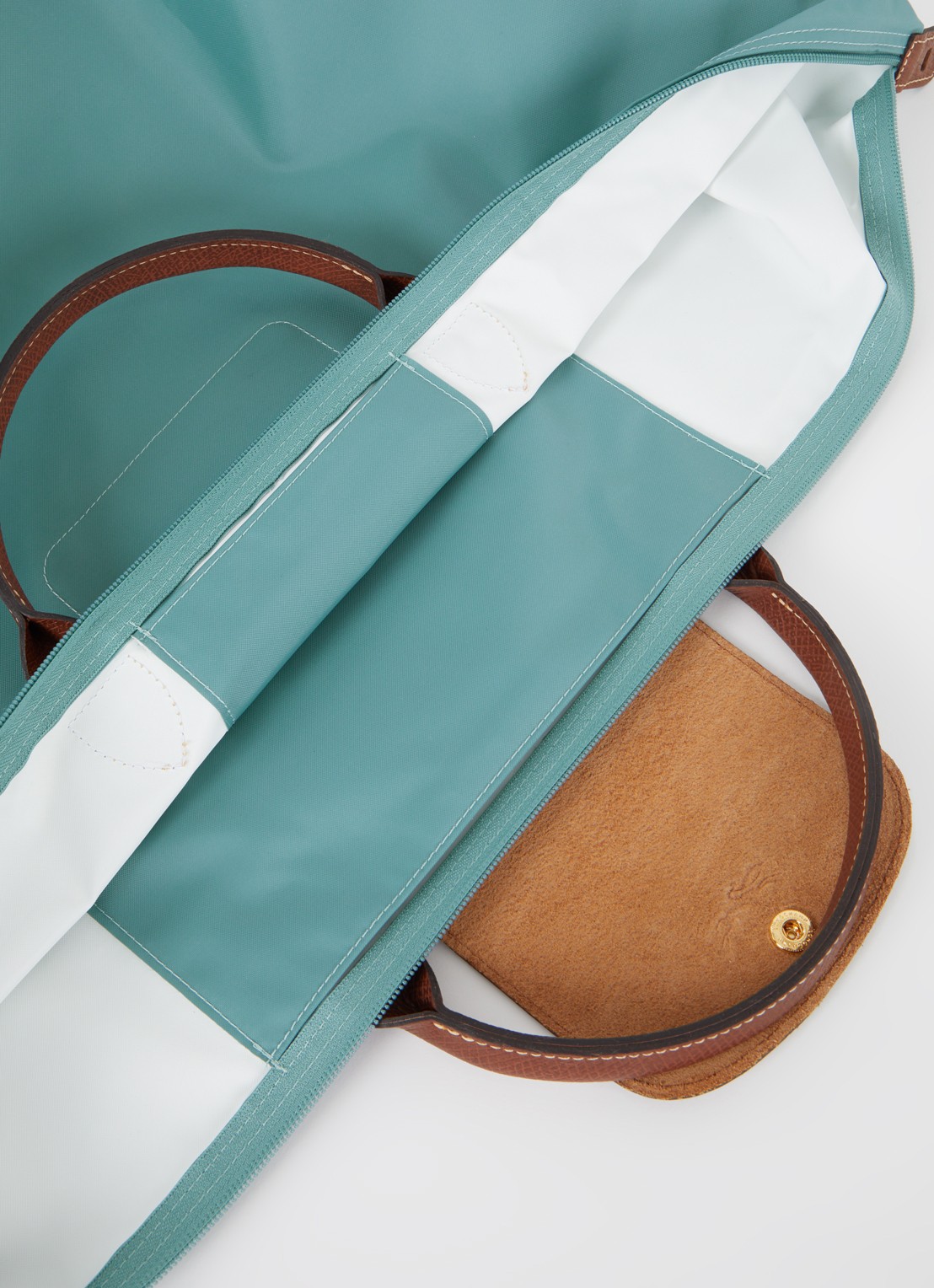 Longchamp Le Pliage Original reistas XL met leren details - detail 4 mint